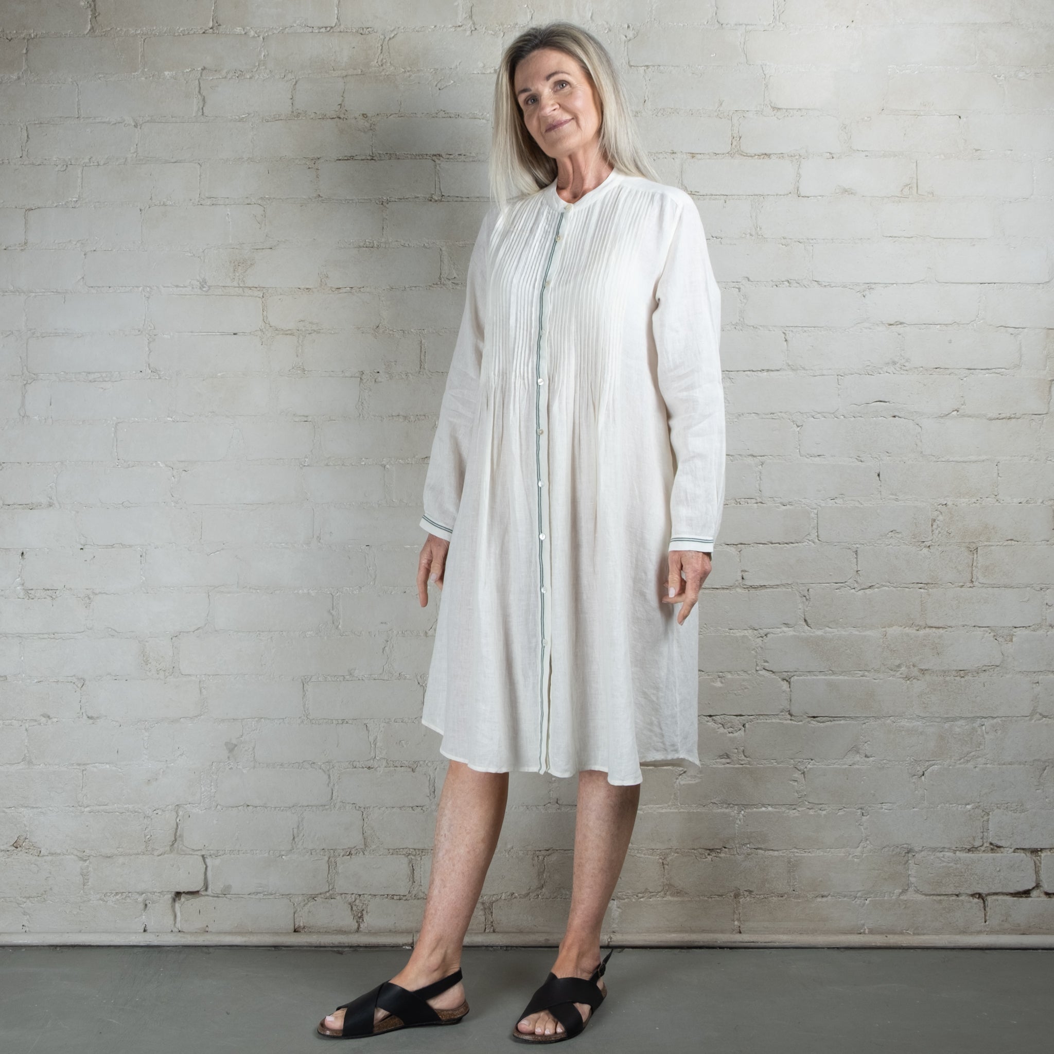 DVE Kiana Linen Pintuck Dress