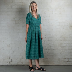DVE Rahi Linen Check Dress