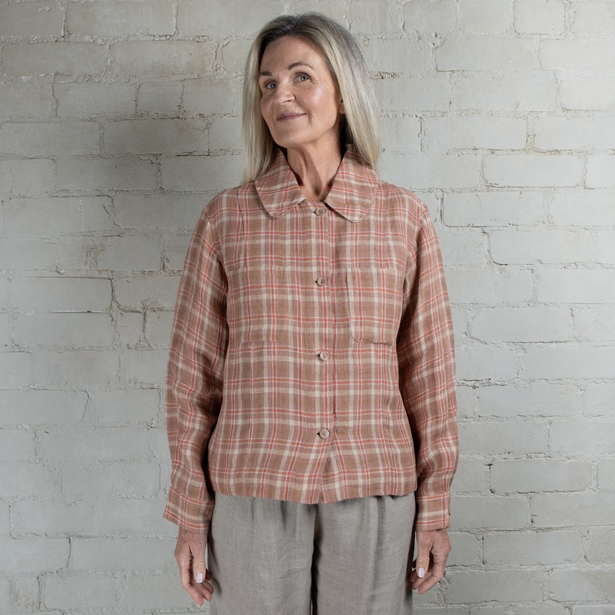 DVE Tarini Linen Check Jacket