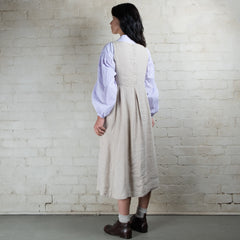 Violetta Potager Linen Pinafore Dress