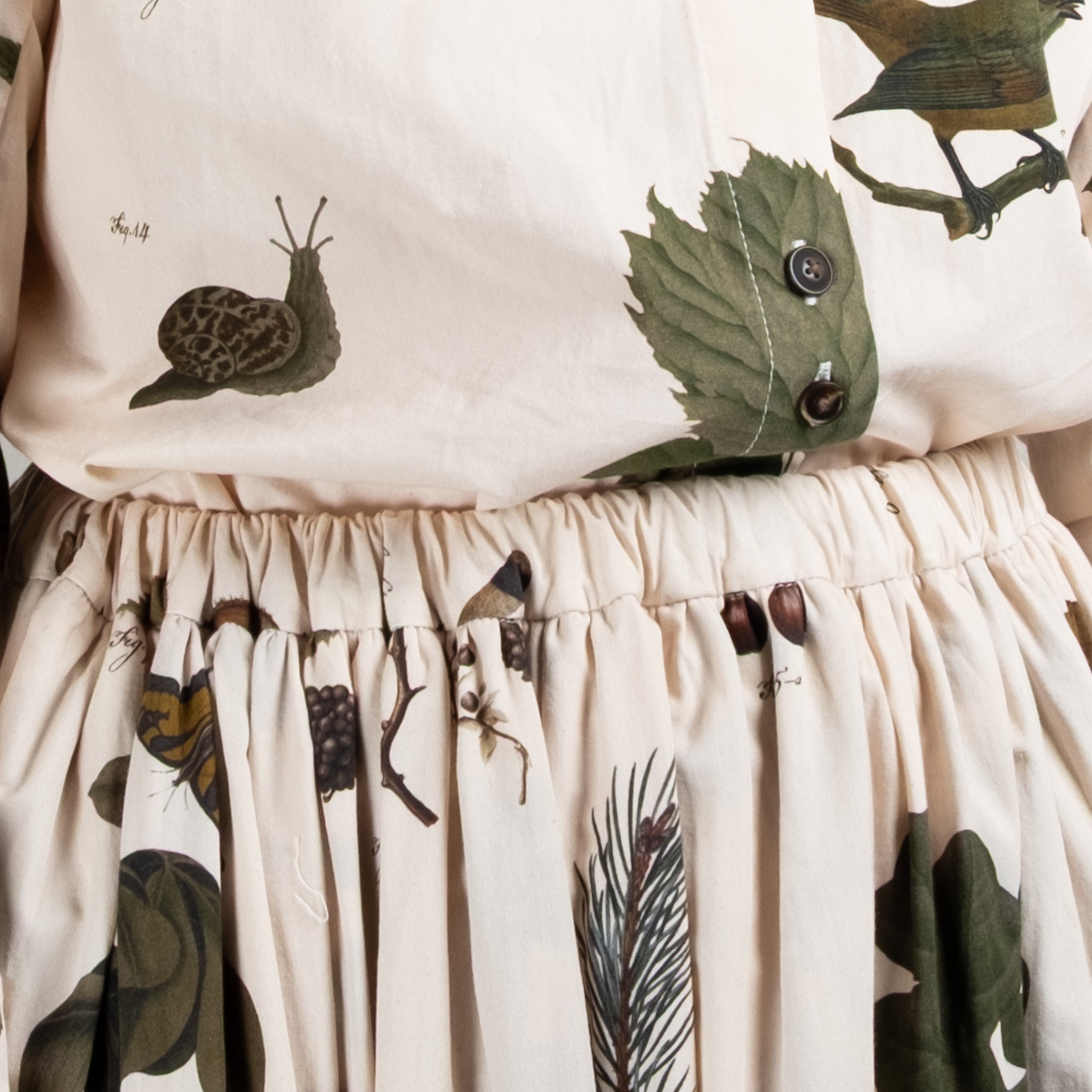 Aleksandr Manamaïs Automne Vert Double Layer Skirt