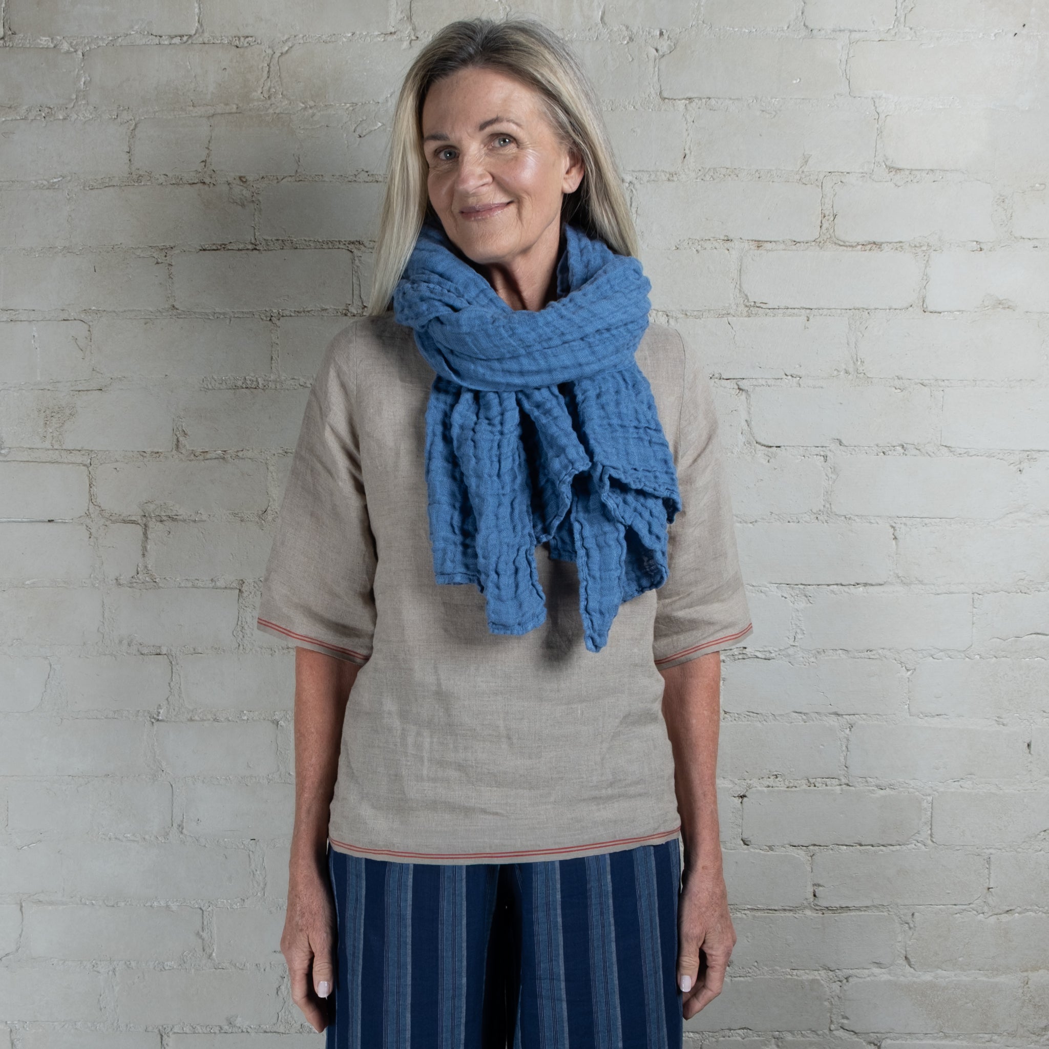 Rustic French Linen Scarf