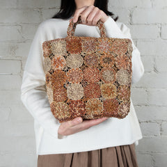 Sophie Digard Medium Pinwheel Hand Crochet Raffia Bag With Short Handles