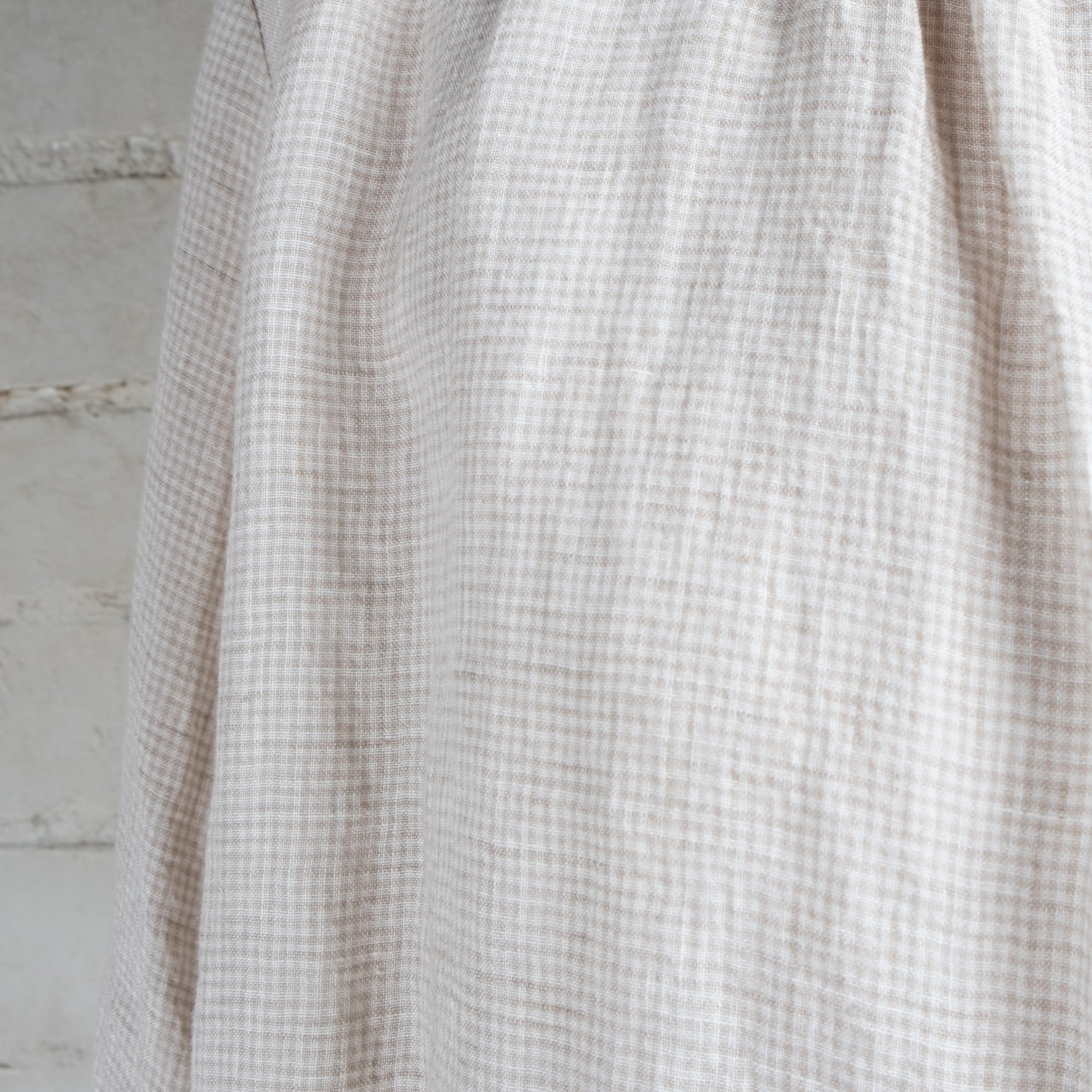 Violetta Penelope Micro Check Linen Blouse