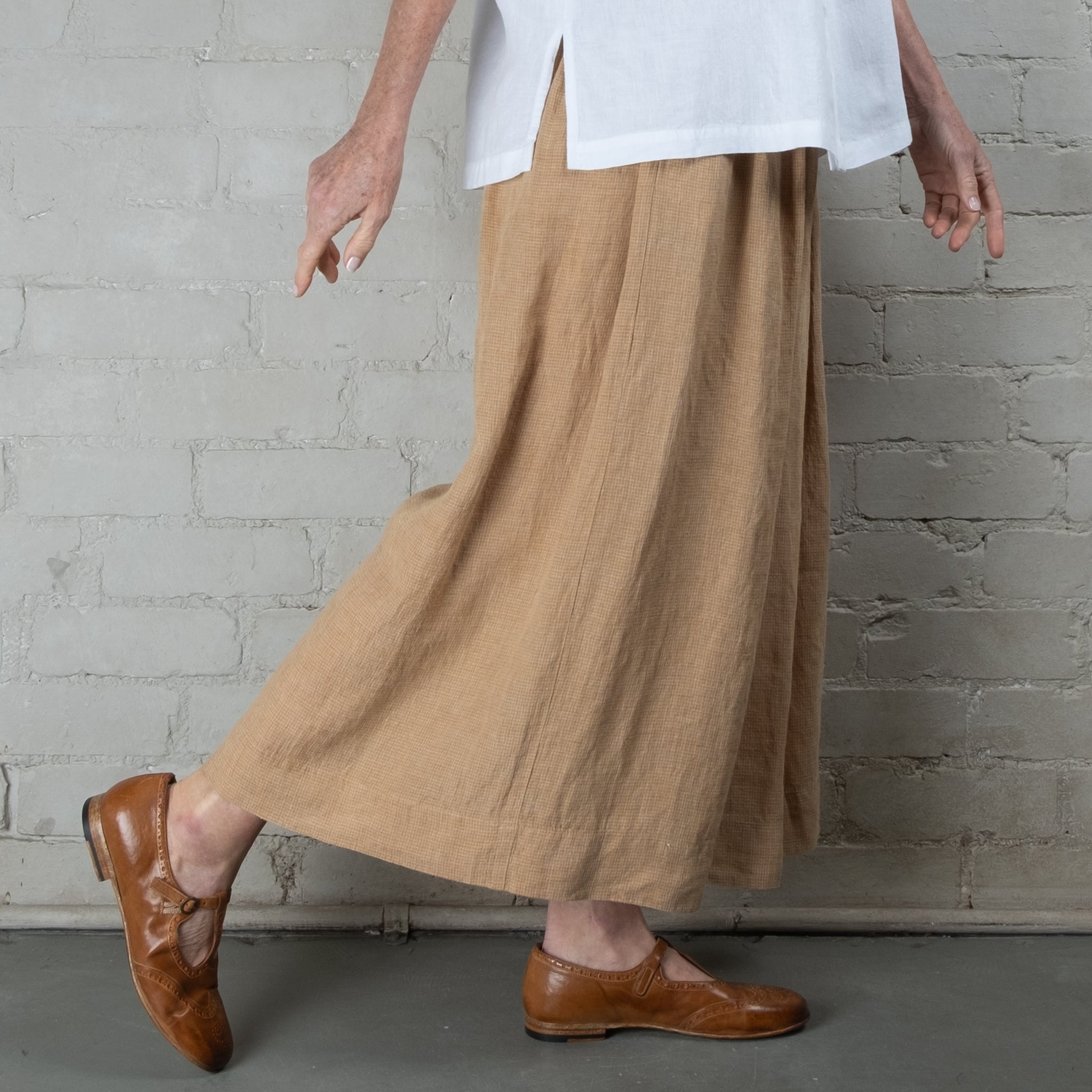 Violetta Siena Wide Leg Ticking Stripe Linen Pant