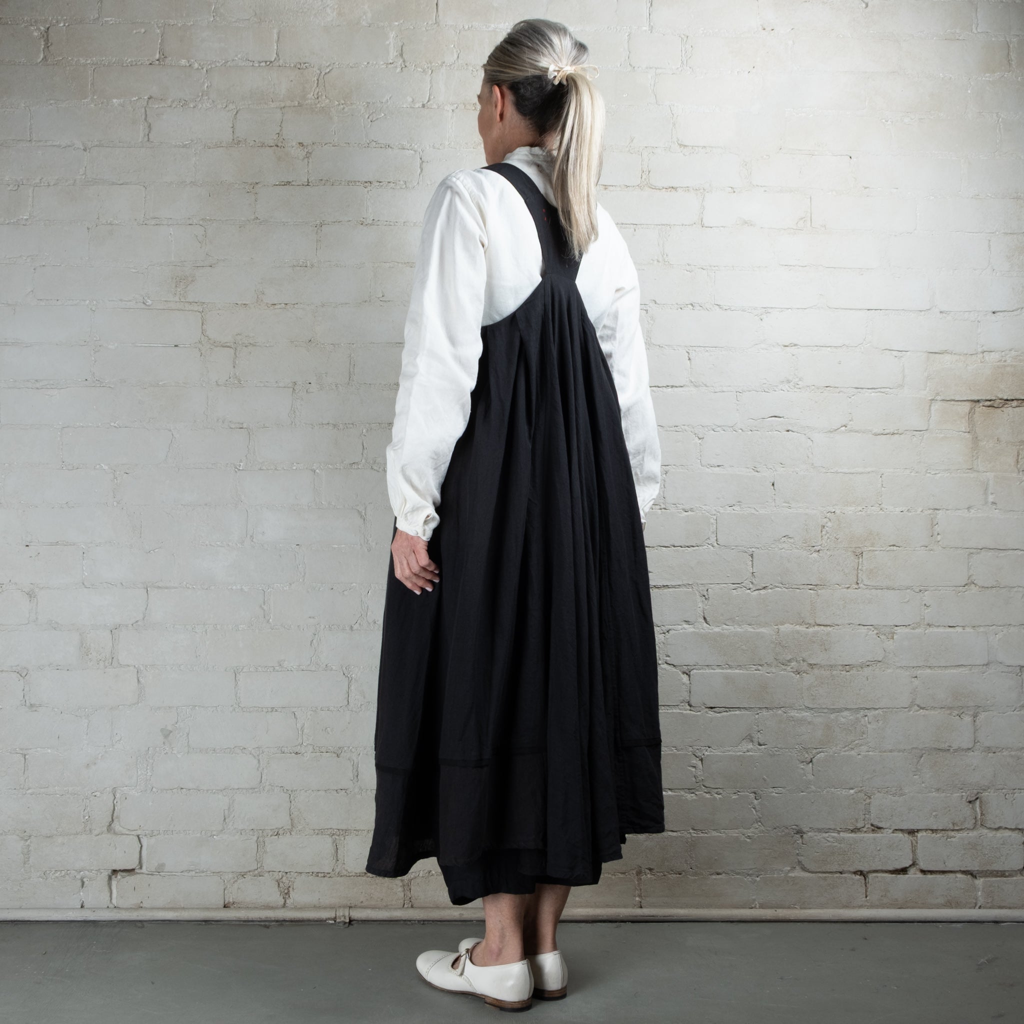 Hallelujah Black #9 Robe Agriculteur Linen Pinafore Dress