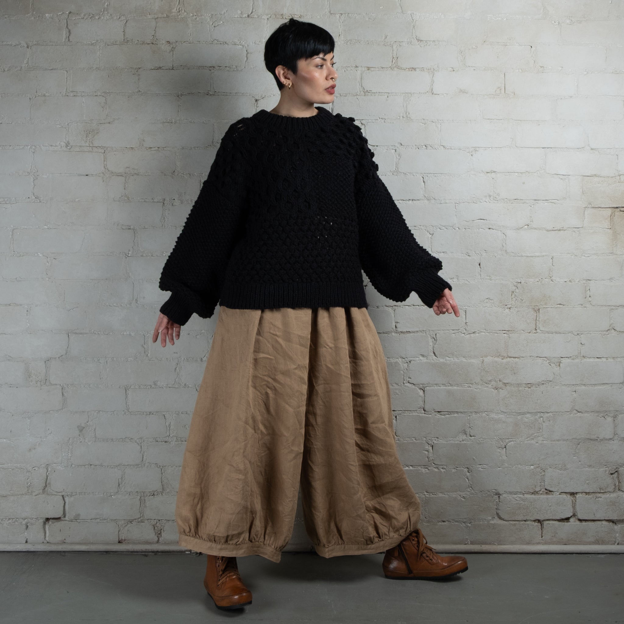 Ichi Antiquités Peruvian Hand Knitted Wool & Alpaca Pullover