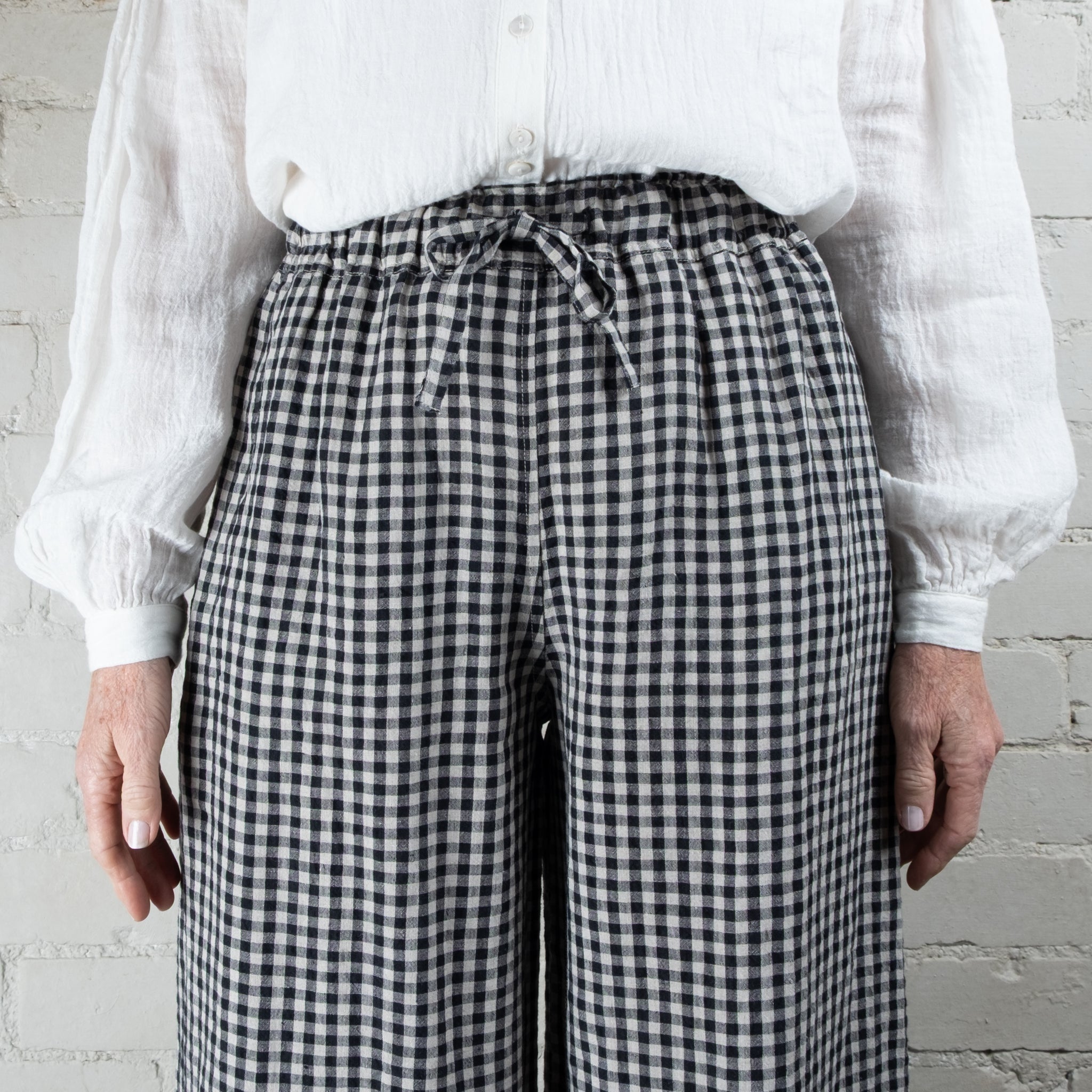 Violetta Grace Gingham Linen Pants