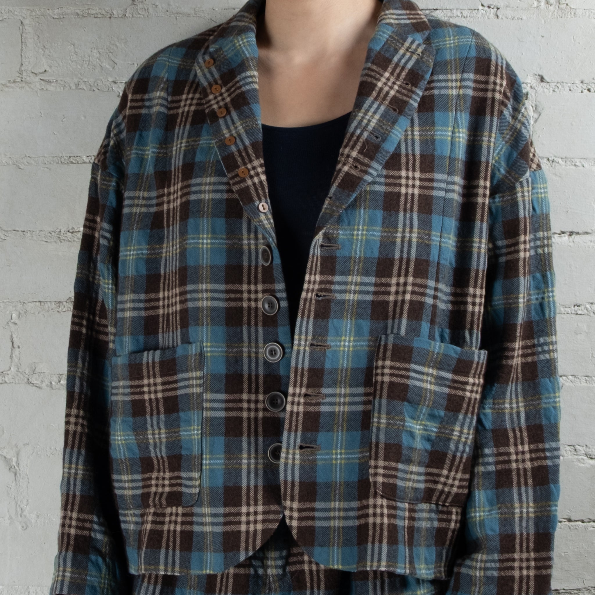 Ichi Antiquités Tartan Wool & Cotton Jacket