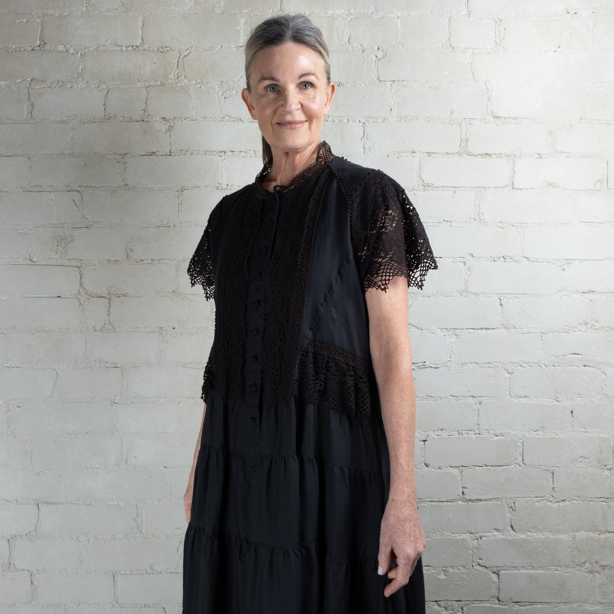 Hallelujah Black #6 Edwardian Lace Trimmed Dress