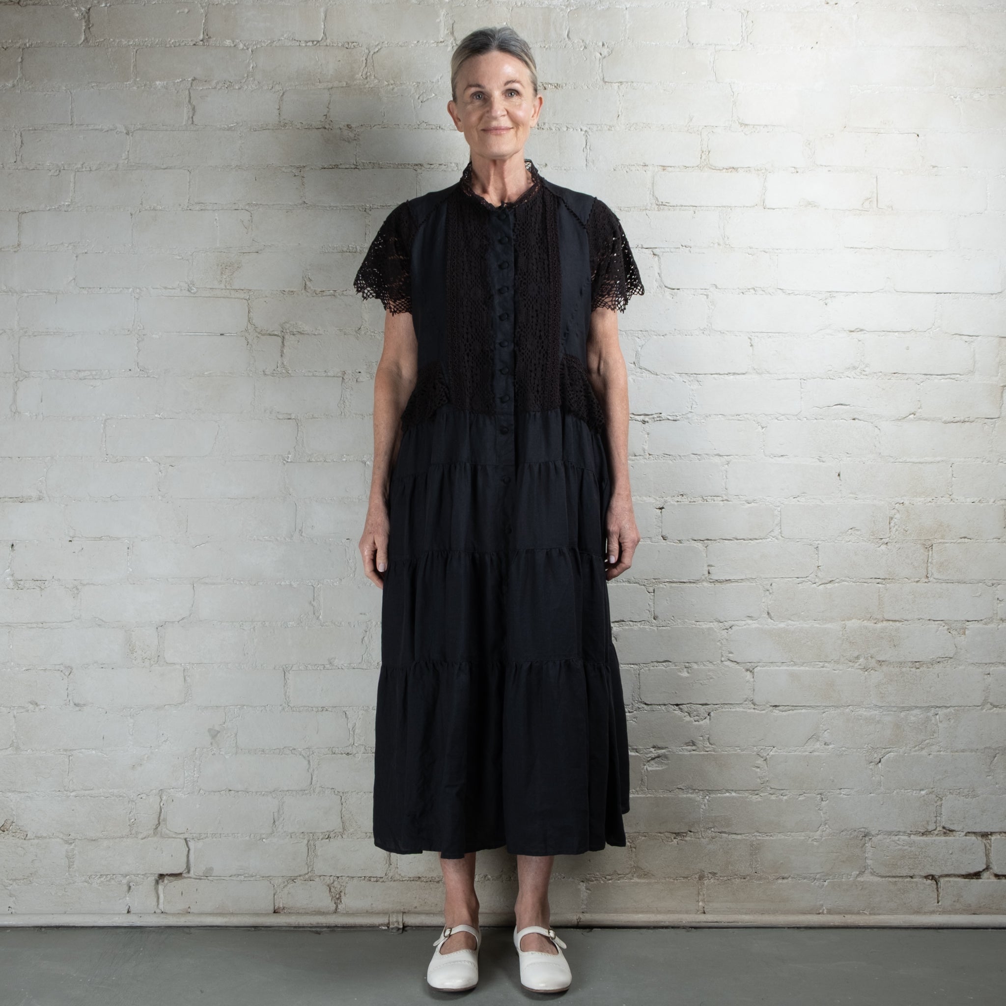 Hallelujah Black #6 Edwardian Lace Trimmed Dress