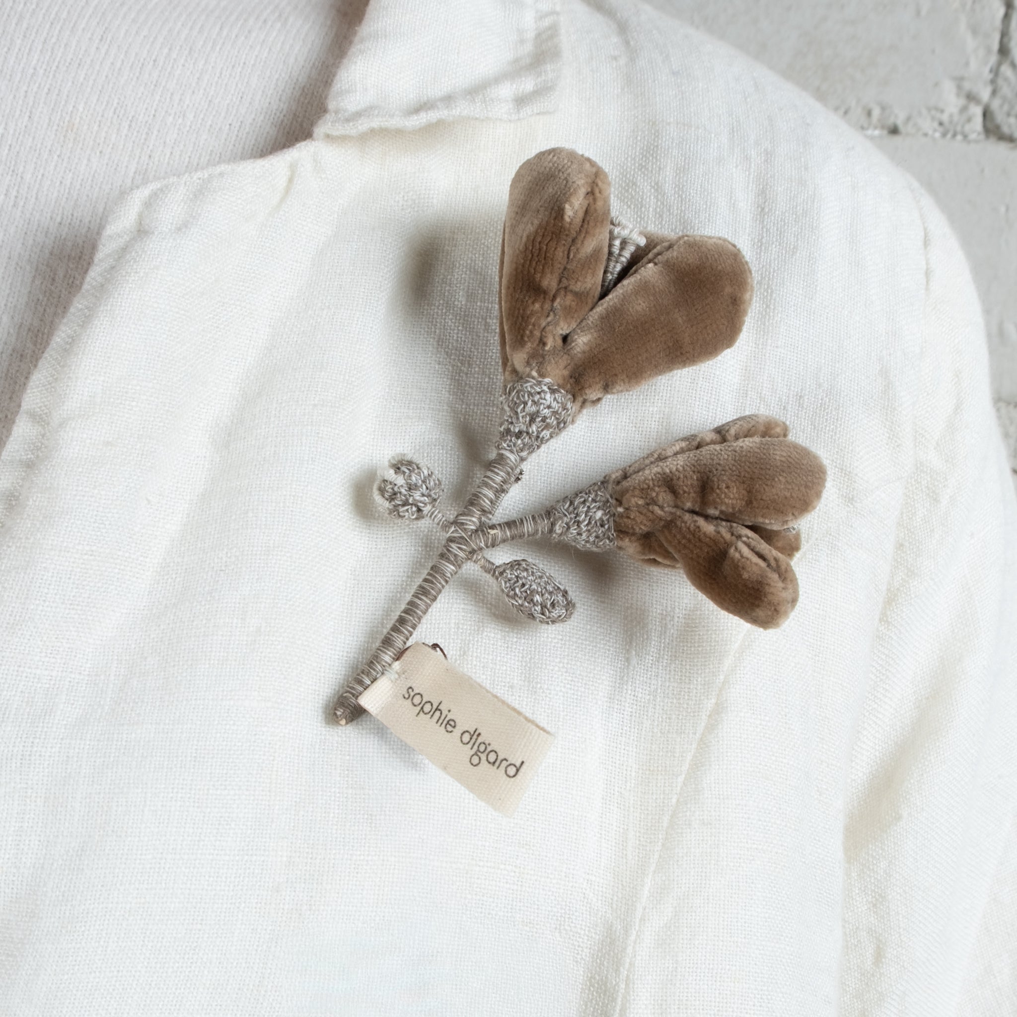 Sophie Digard Hand Crochet and Velvet Brooch