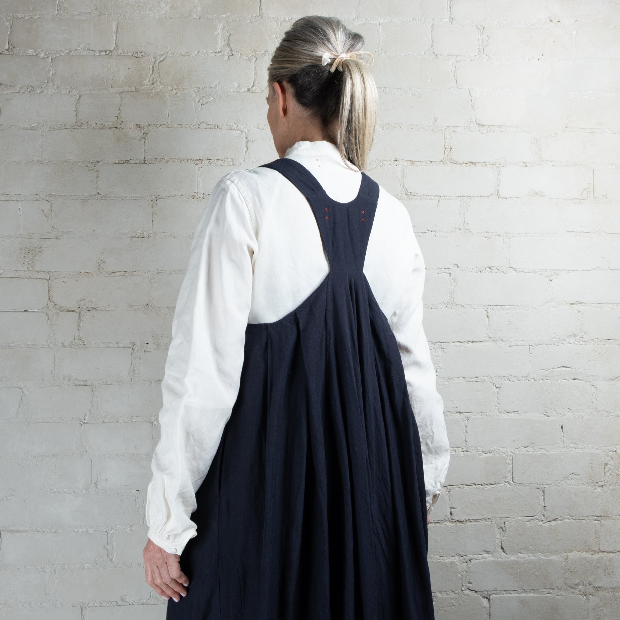 Hallelujah Navy #9 Robe Agriculteur Linen Pinafore Dress