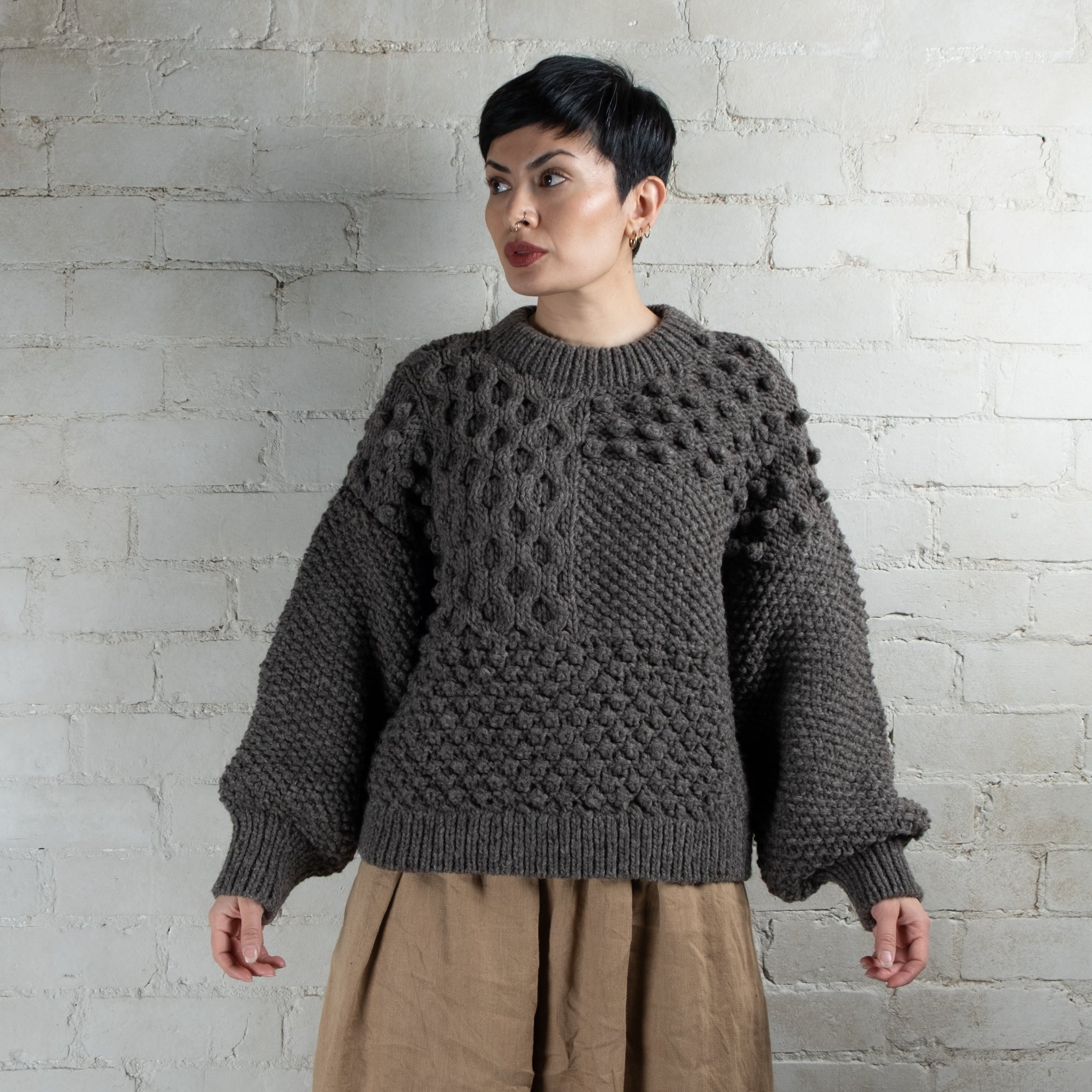 Ichi Antiquités Peruvian Hand Knitted Wool & Alpaca Pullover