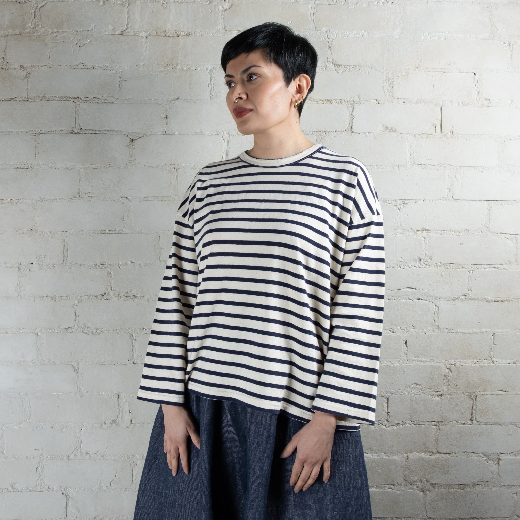 Ichi Antiquités Striped Cotton Pullover