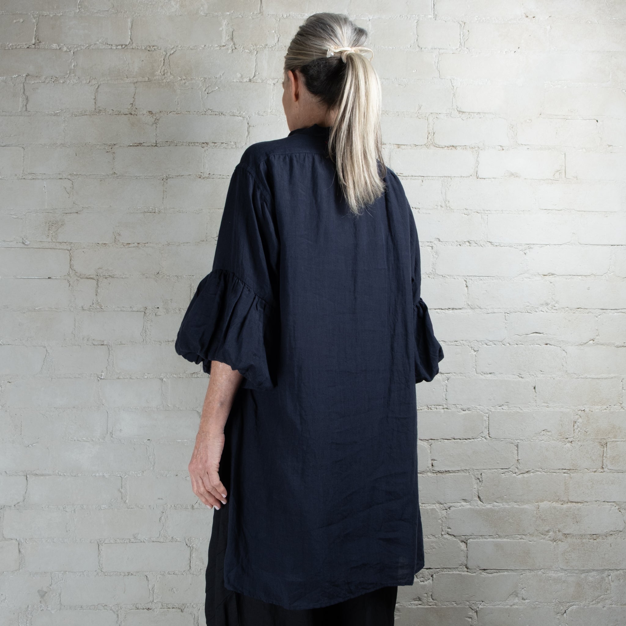 Hallelujah Navy #11 Edwardian Linen Chemise