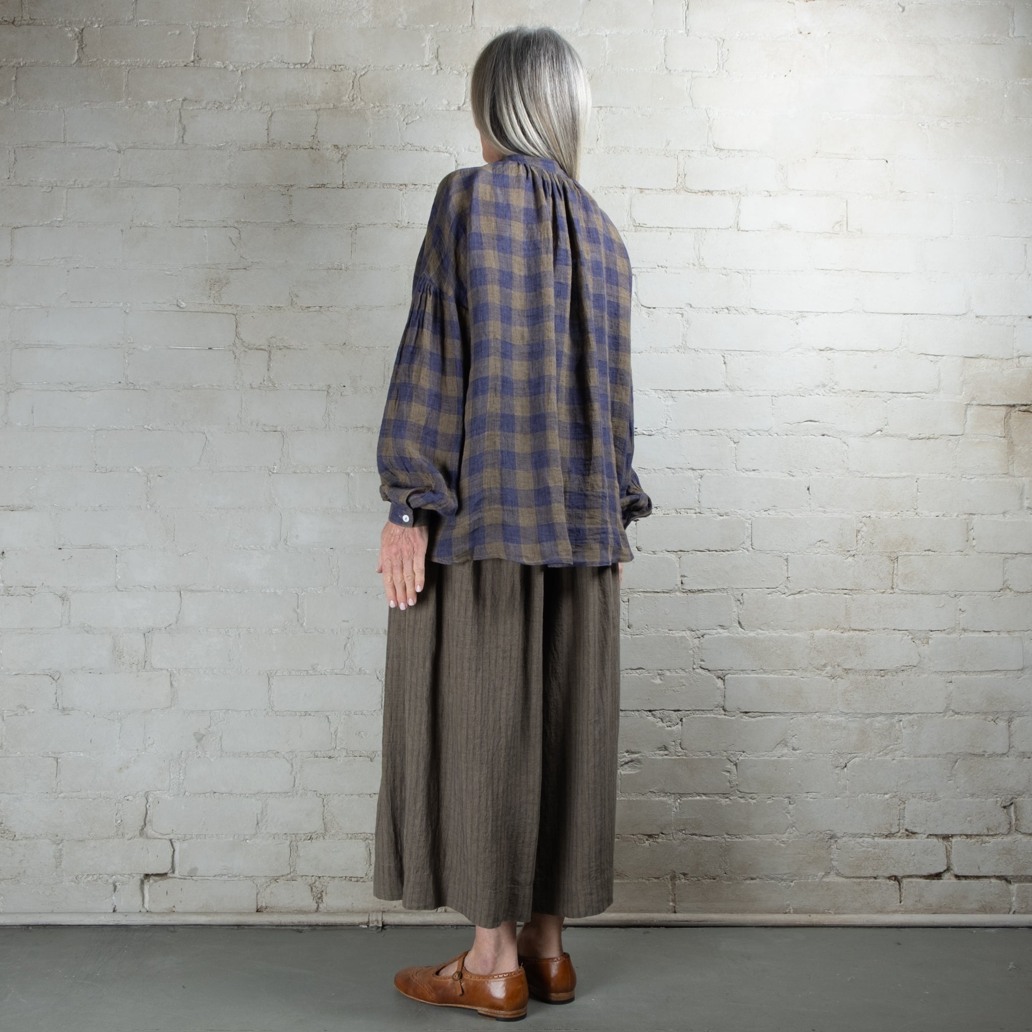 Violetta Siena Wide Leg Ticking Stripe Linen Pant