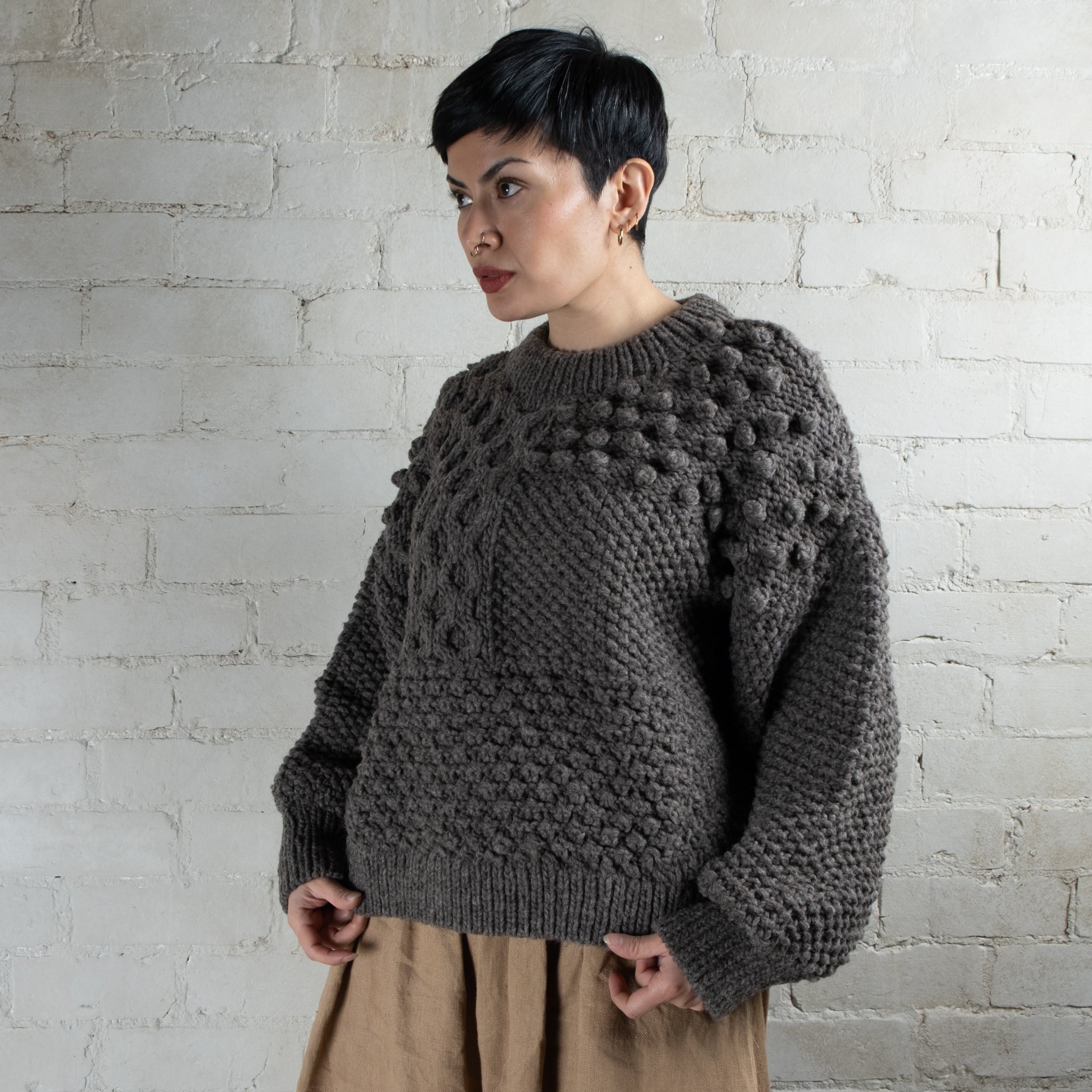 Ichi Antiquités Peruvian Hand Knitted Wool & Alpaca Pullover