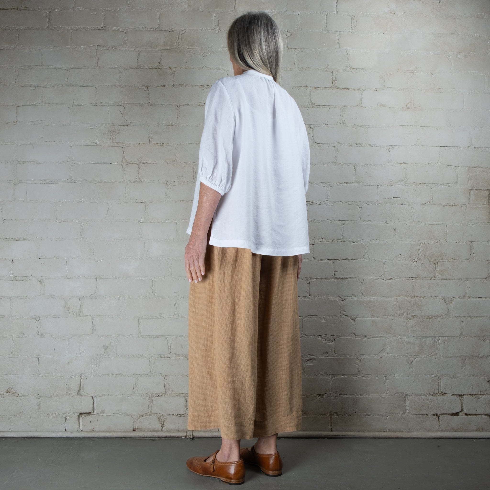 Violetta Siena Wide Leg Ticking Stripe Linen Pant