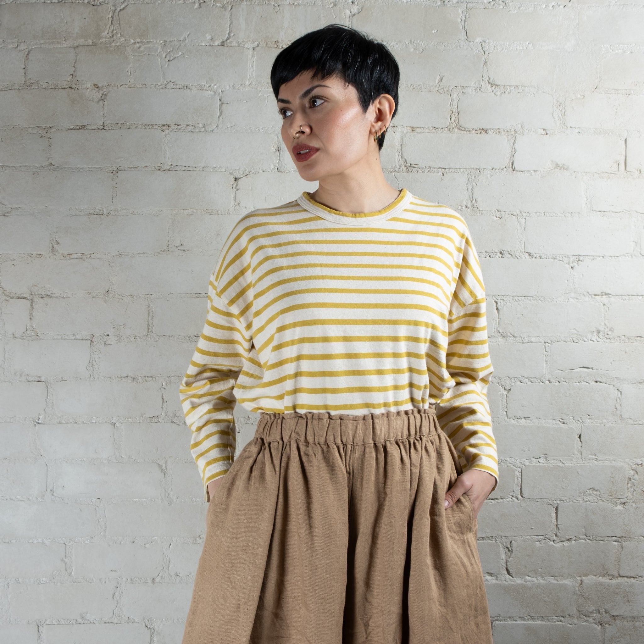 Ichi Antiquités Striped Cotton Pullover