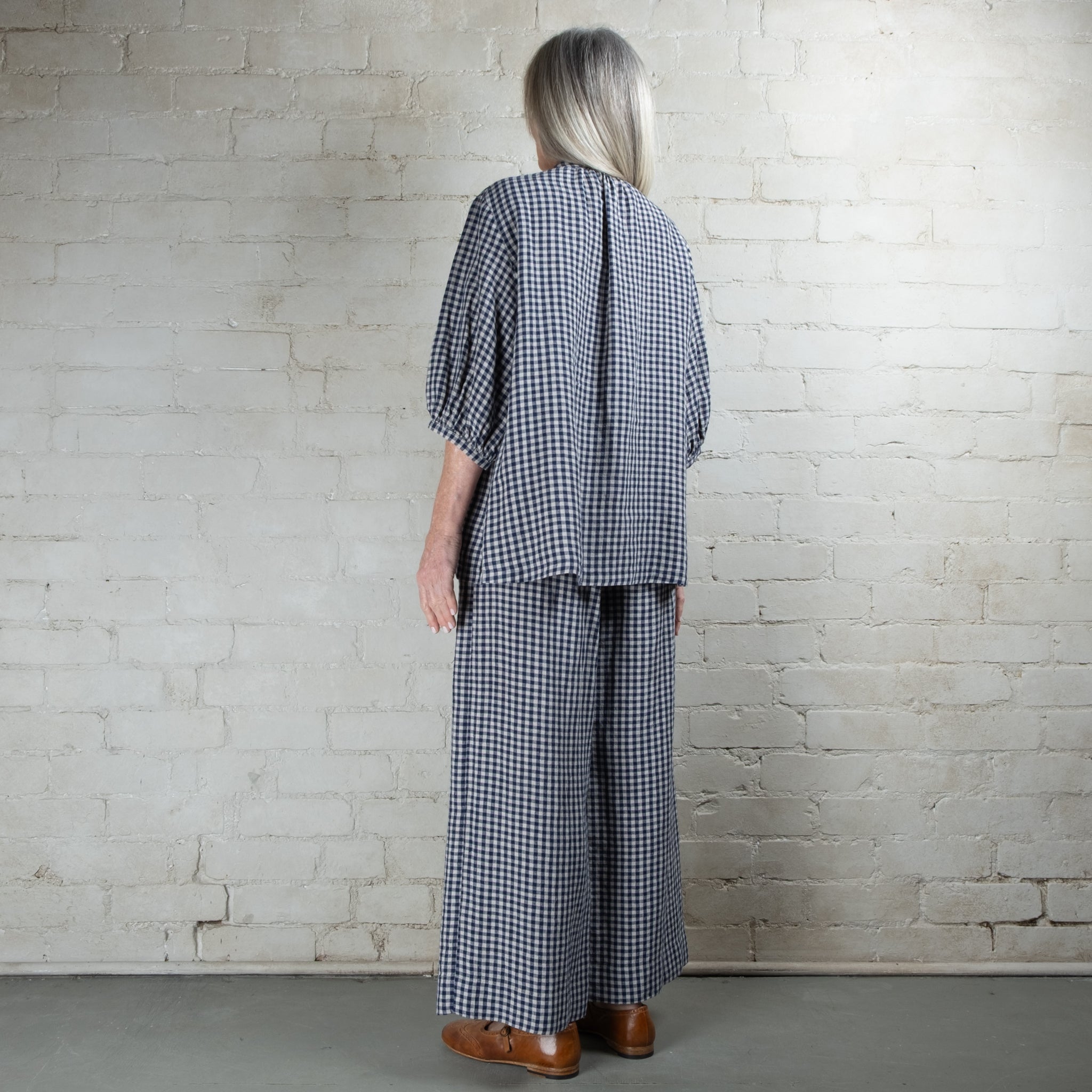 Violetta Penelope Gingham Linen Blouse