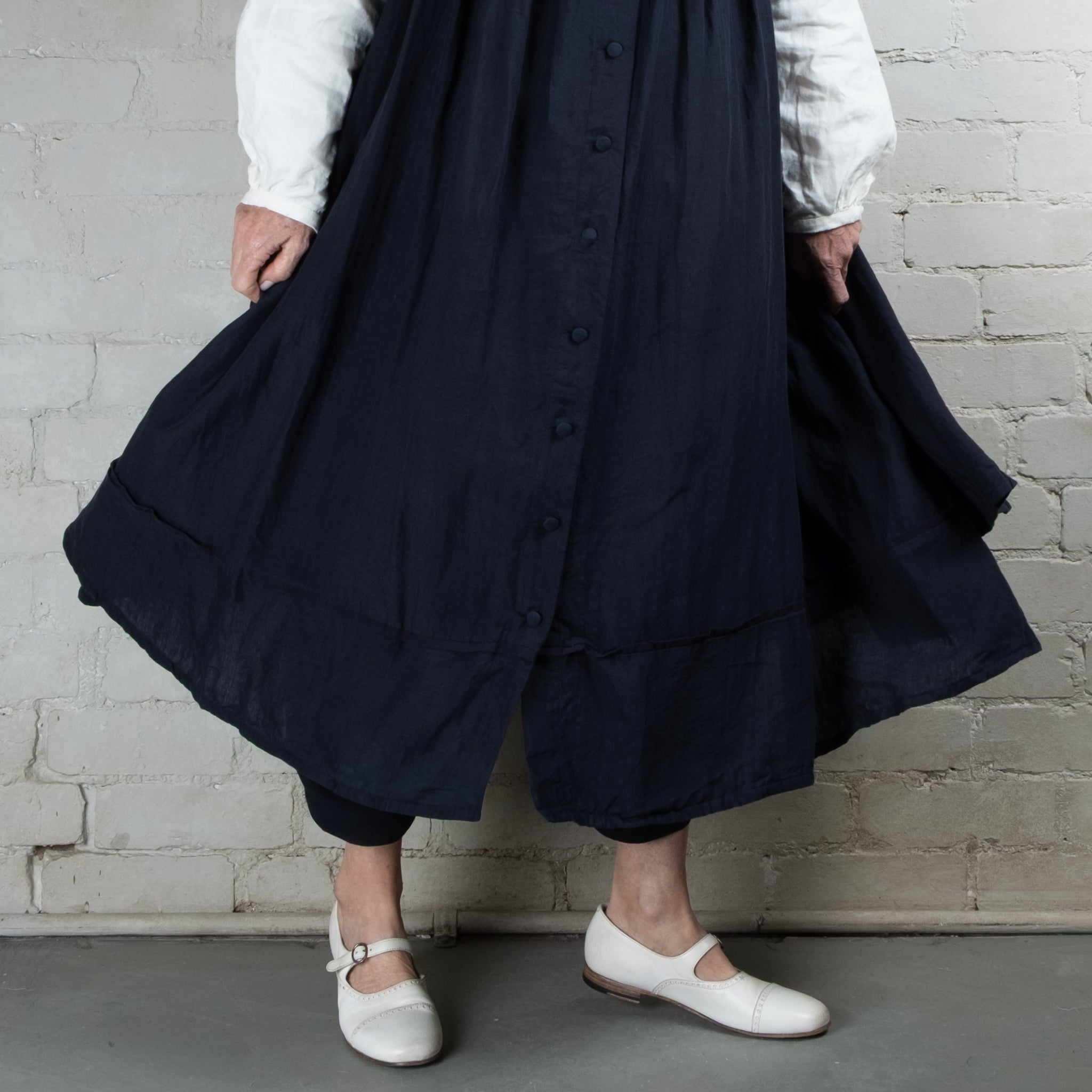 Hallelujah Navy #9 Robe Agriculteur Linen Pinafore Dress