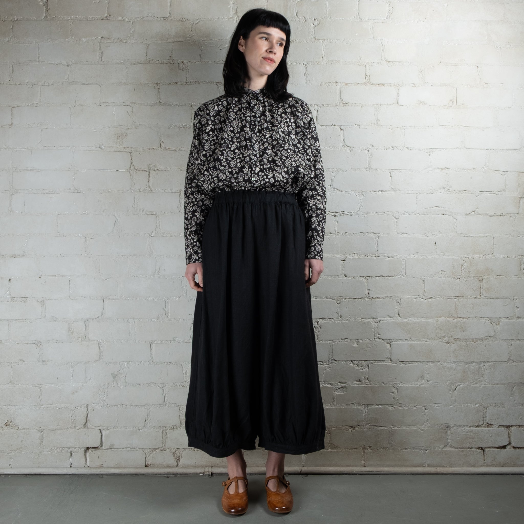 Ichi Antiquités Black Linen Balloon Pants