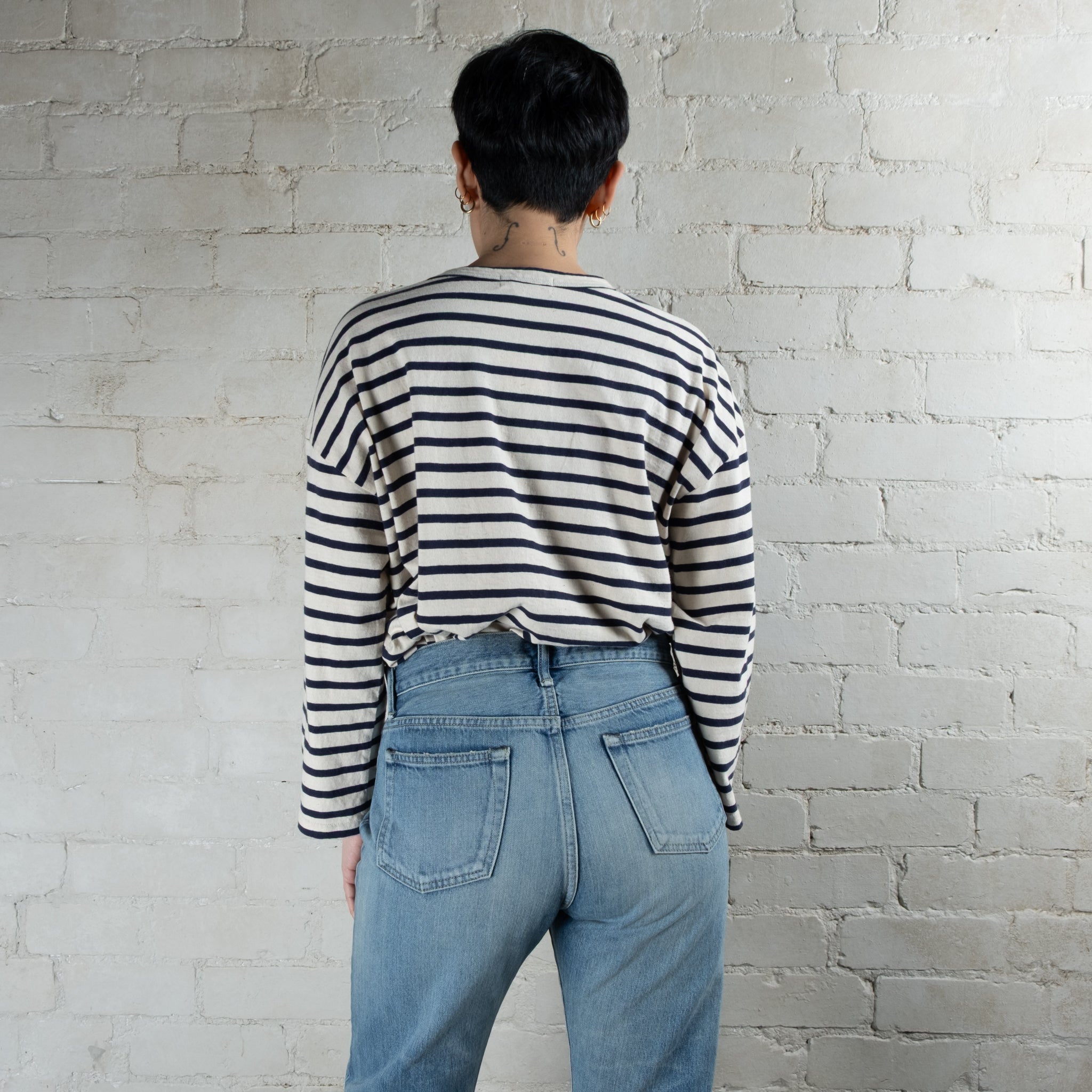 Ichi Antiquités Striped Cotton Pullover