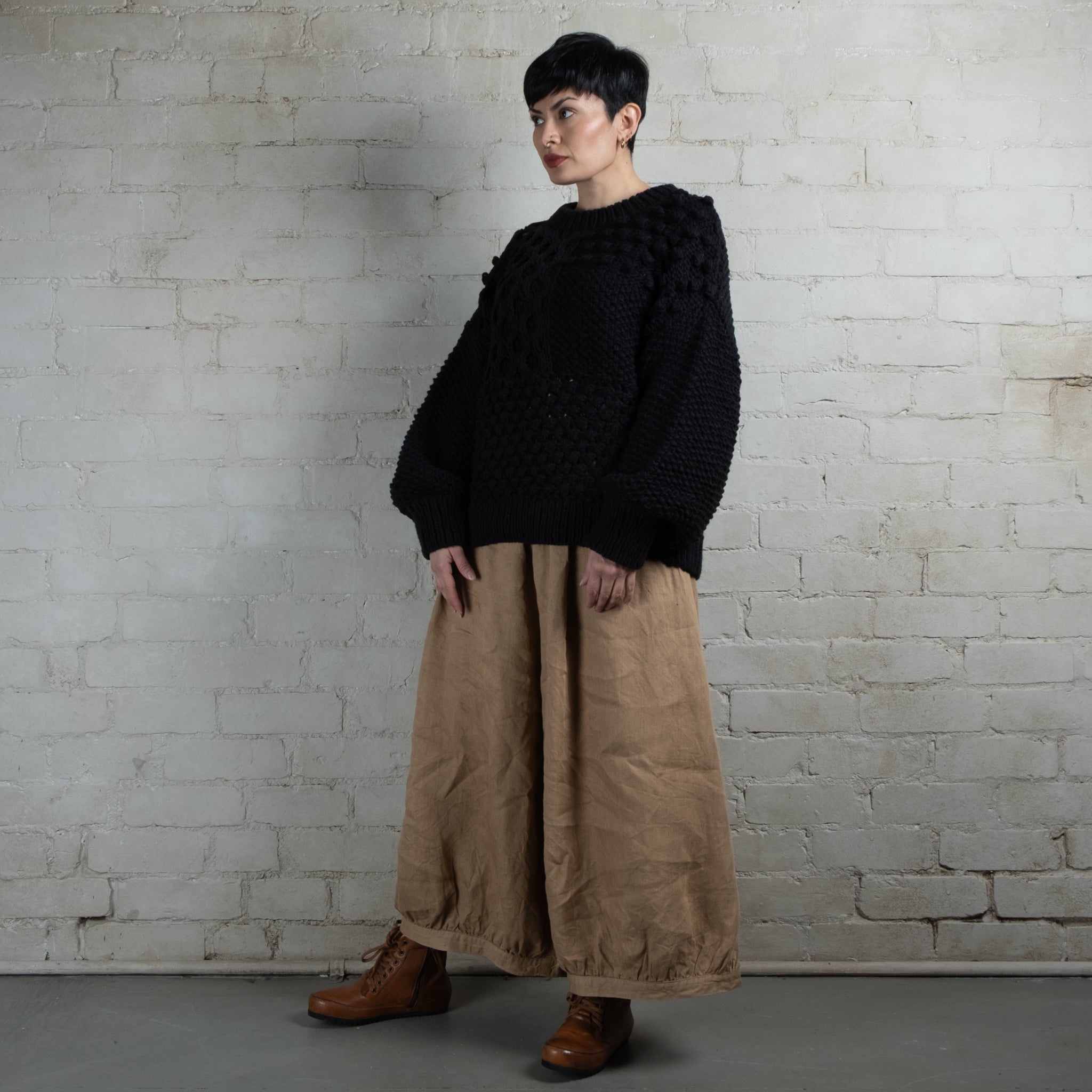 Ichi Antiquités Peruvian Hand Knitted Wool & Alpaca Pullover