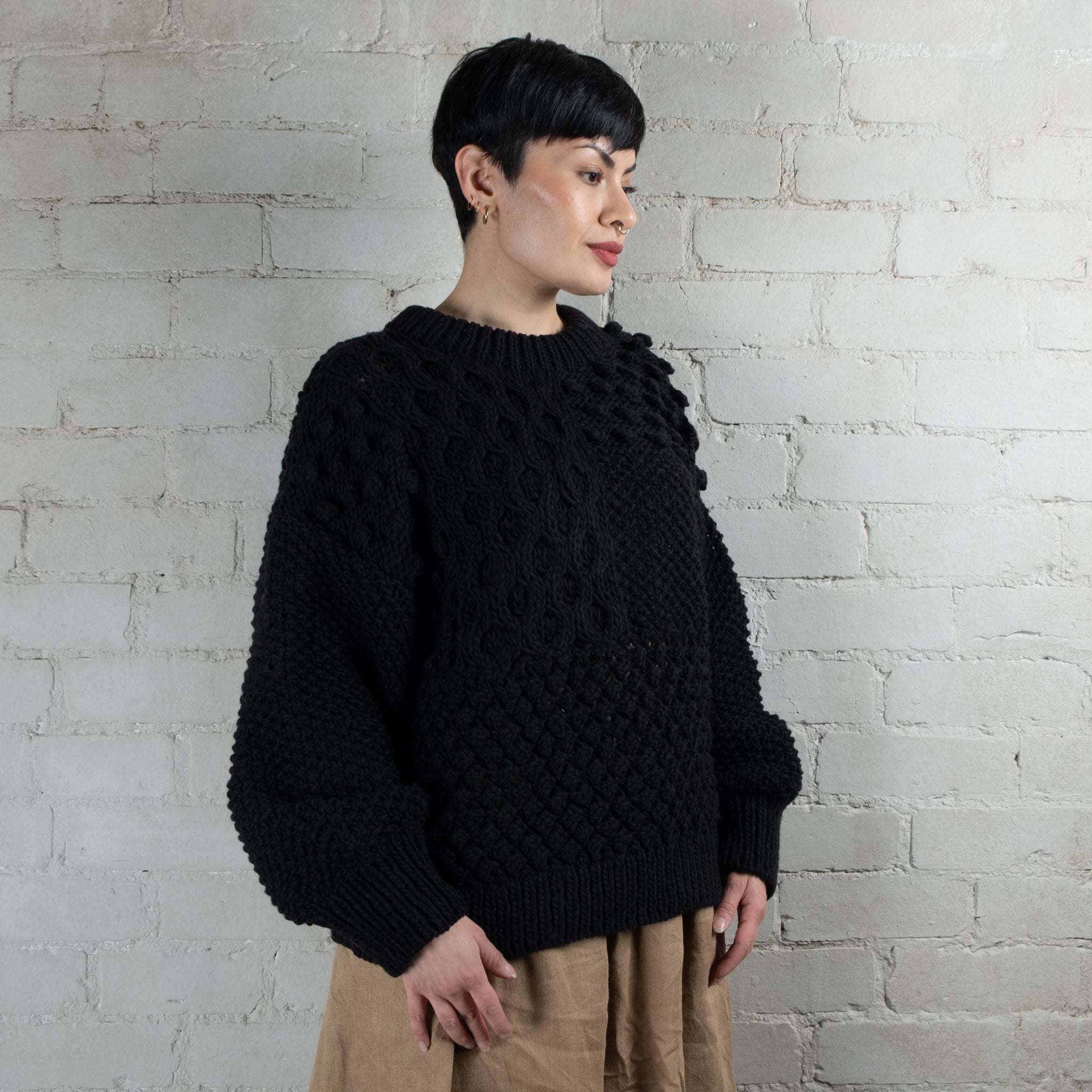 Ichi Antiquités Peruvian Hand Knitted Wool & Alpaca Pullover