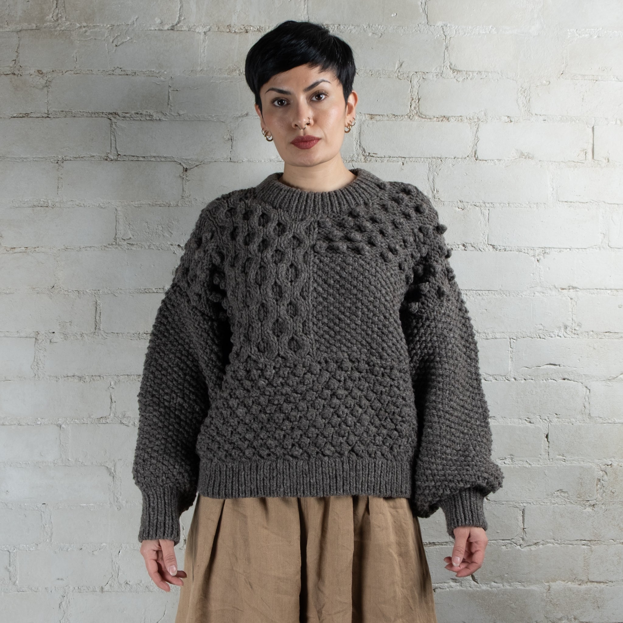 Ichi Antiquités Peruvian Hand Knitted Wool & Alpaca Pullover