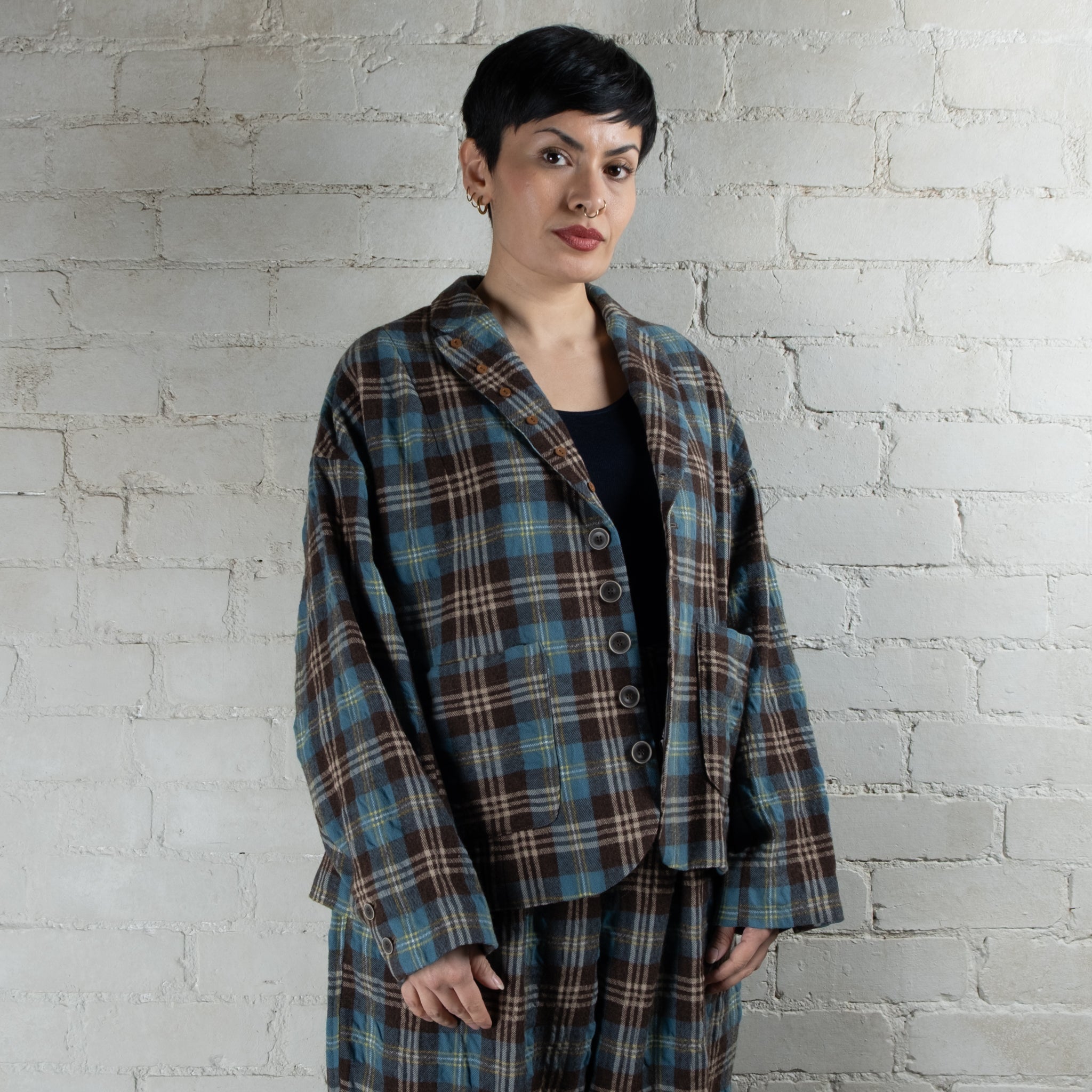 Ichi Antiquités Tartan Wool & Cotton Jacket