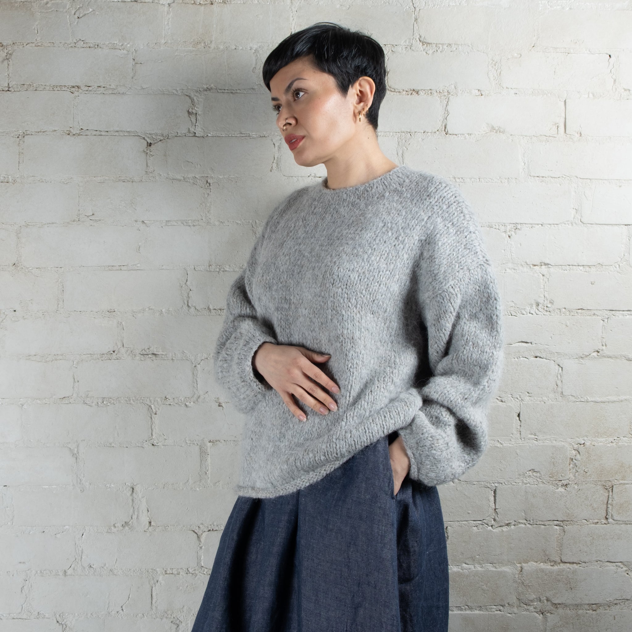 Ichi Antiquités Peruvian Hand Knitted Wool & Alpaca Pullover