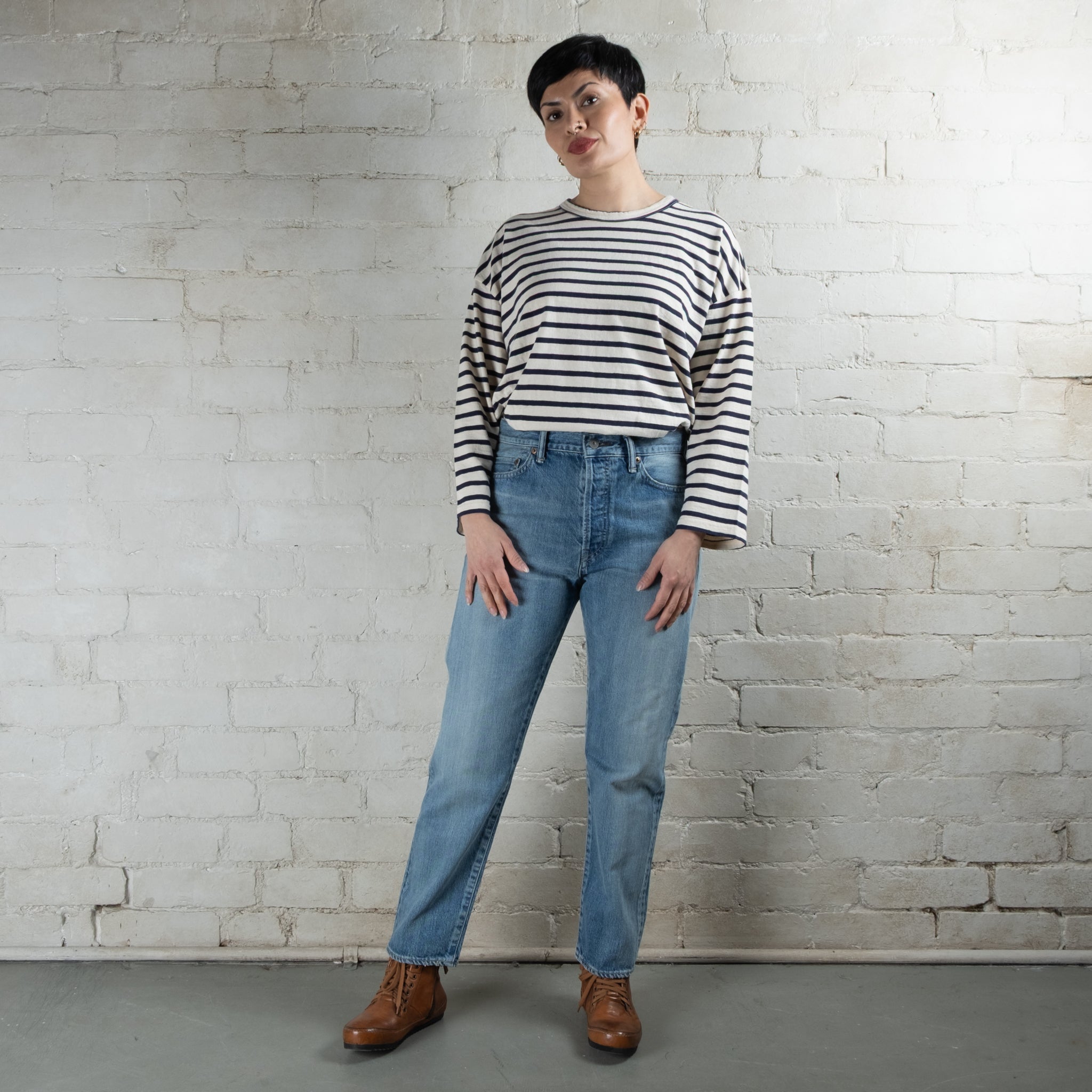 Ichi Antiquités Striped Cotton Pullover