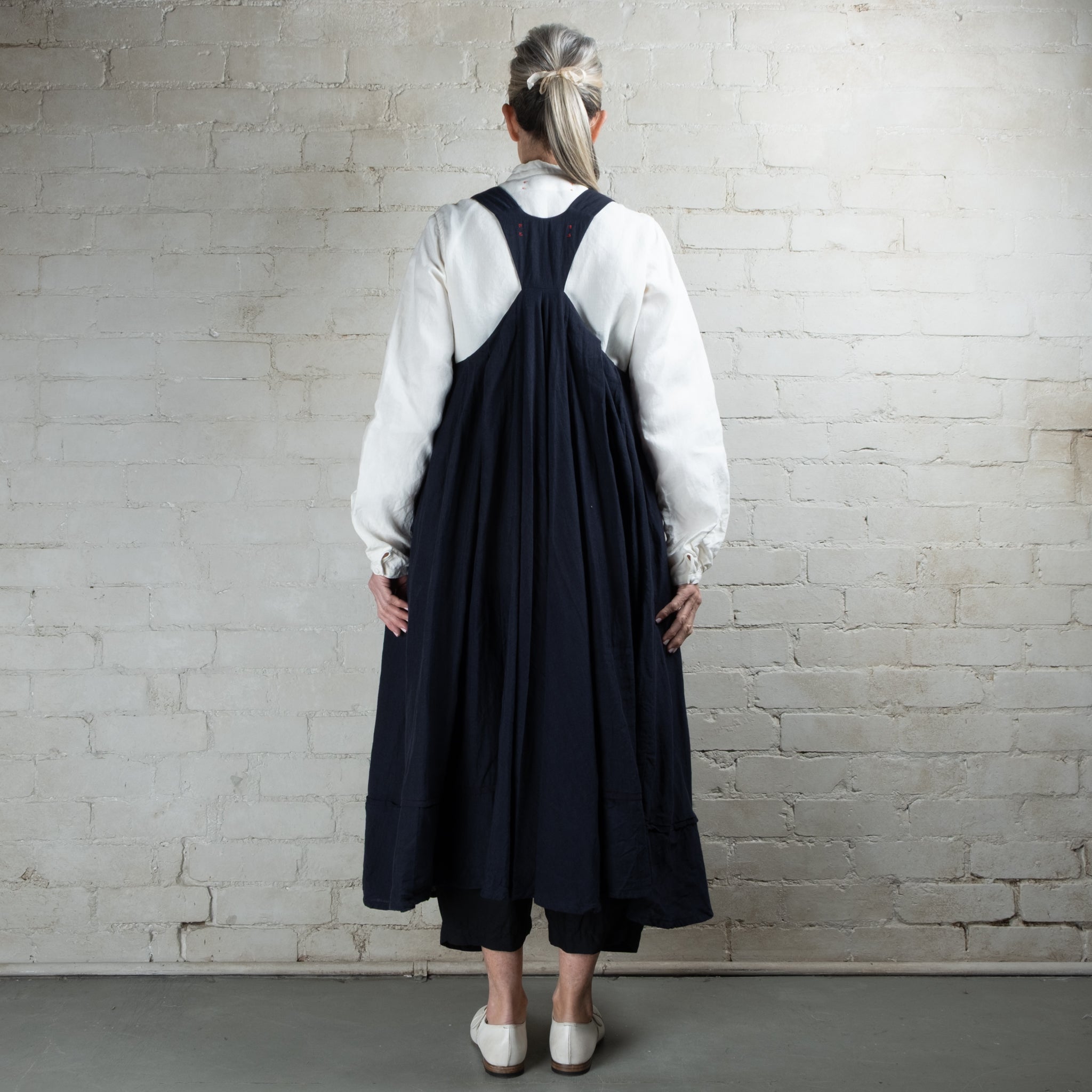 Hallelujah Navy #9 Robe Agriculteur Linen Pinafore Dress