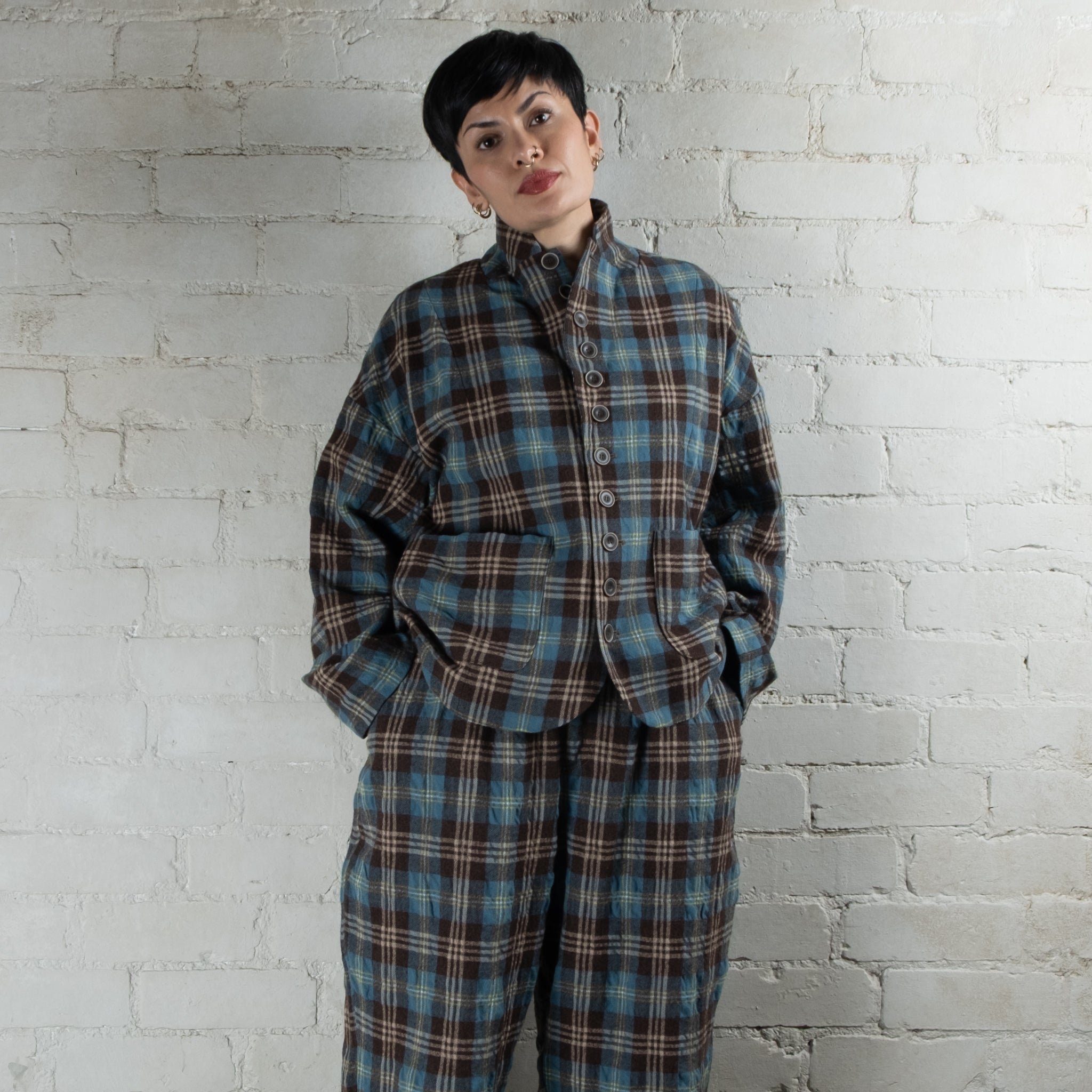 Ichi Antiquités Tartan Wool & Cotton Jacket