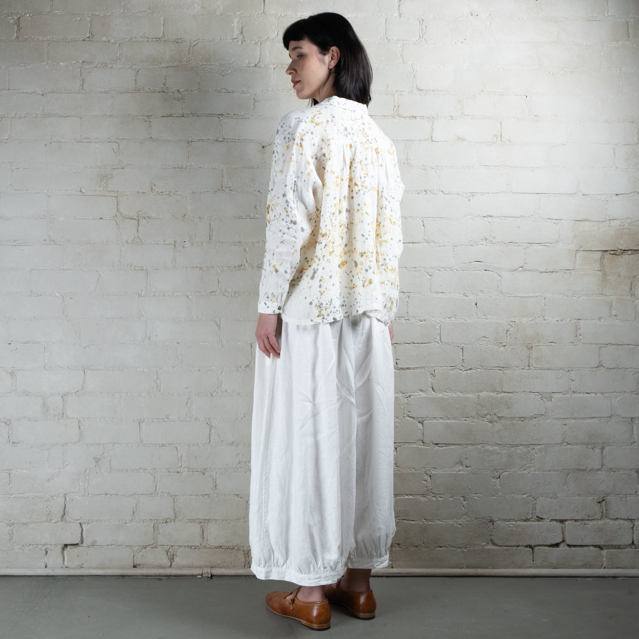 Ichi Antiquités Natural Sumi Pigment Dyed Linen Shirt