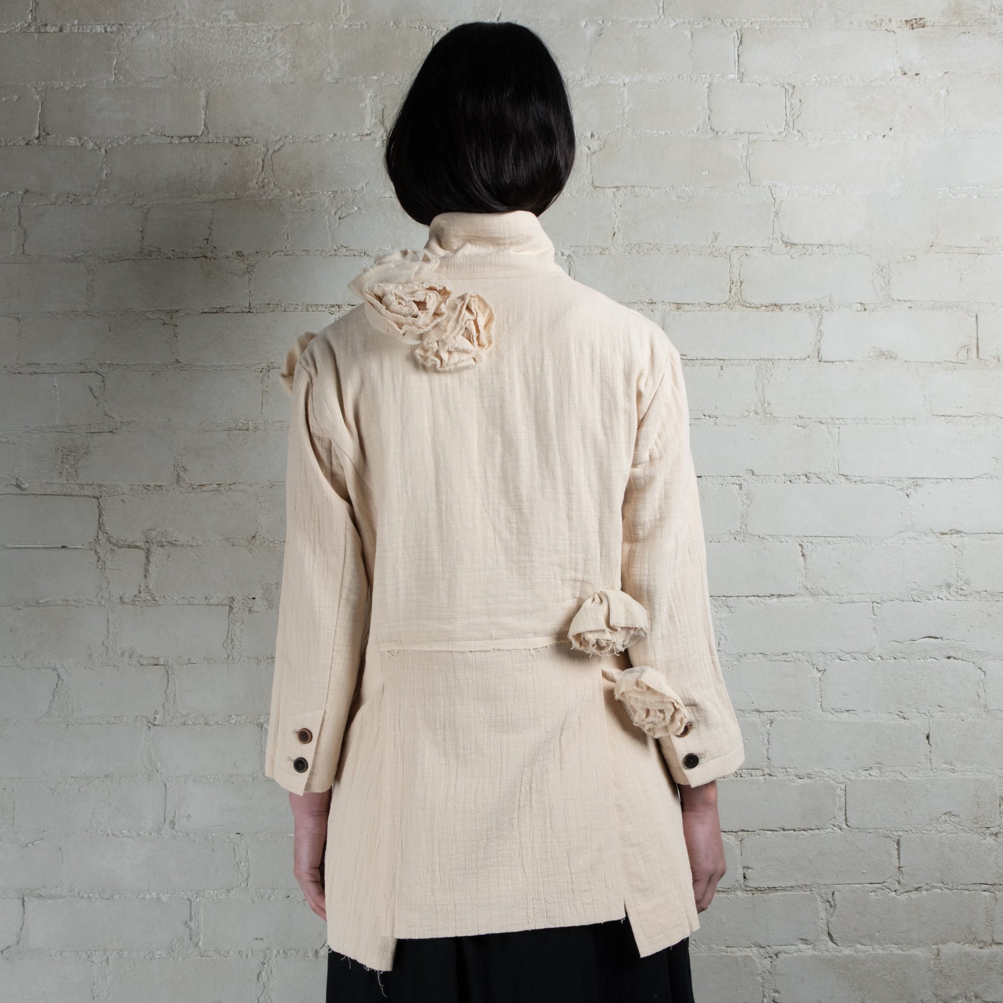 Aleksandr Manamis Rosette Cotton Linen Jacket