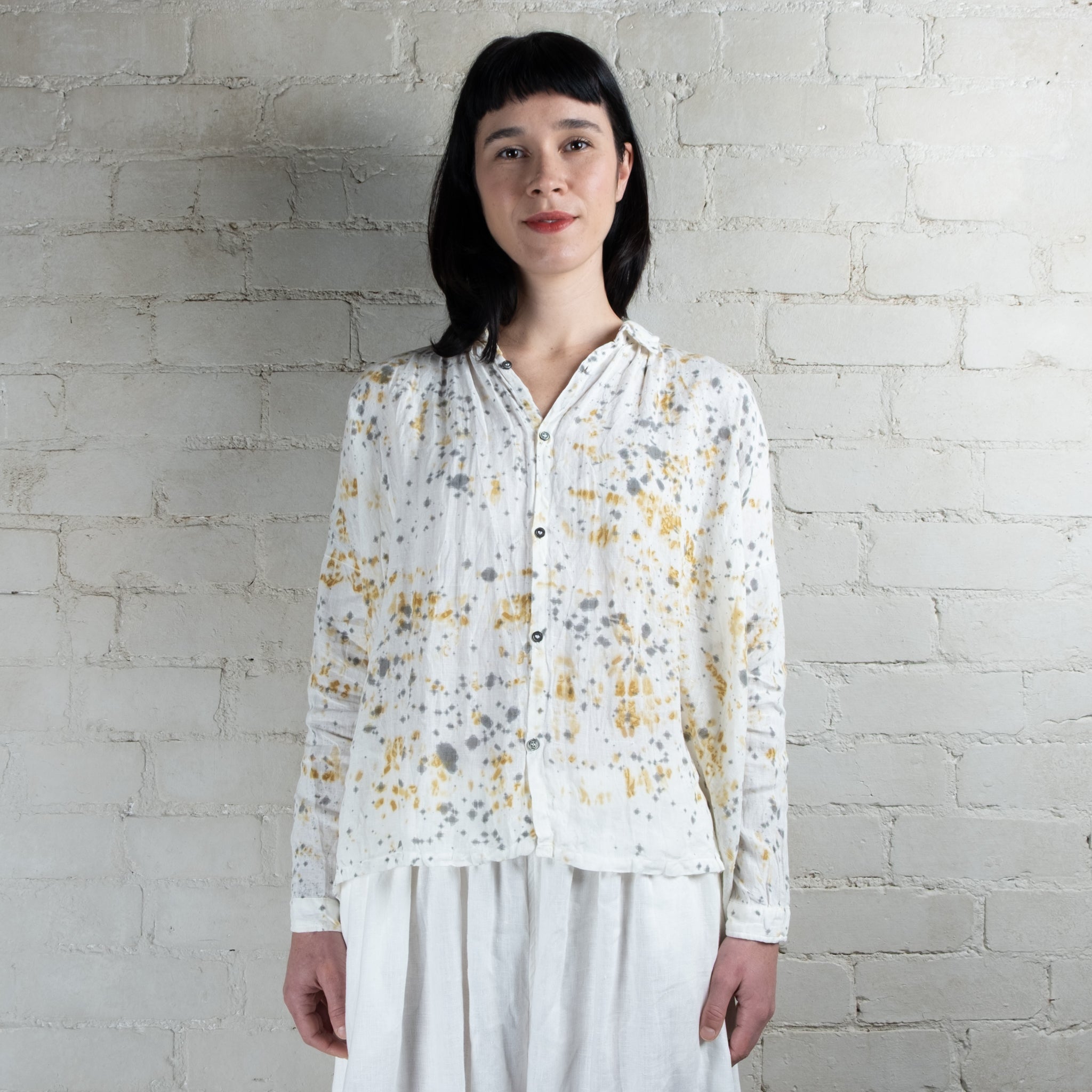 Ichi Antiquités Natural Sumi Pigment Dyed Linen Shirt