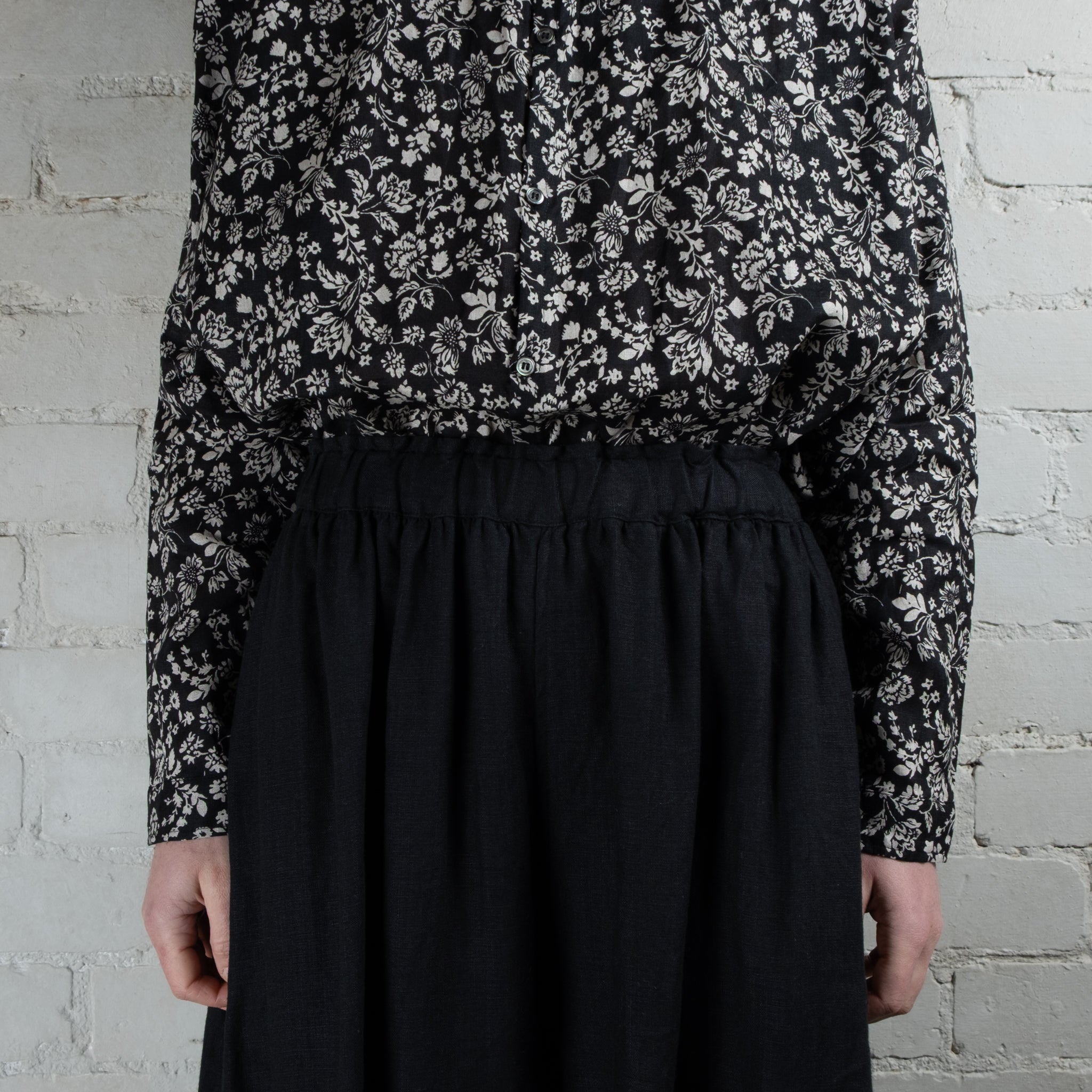 Ichi Antiquités Black Linen Balloon Pants