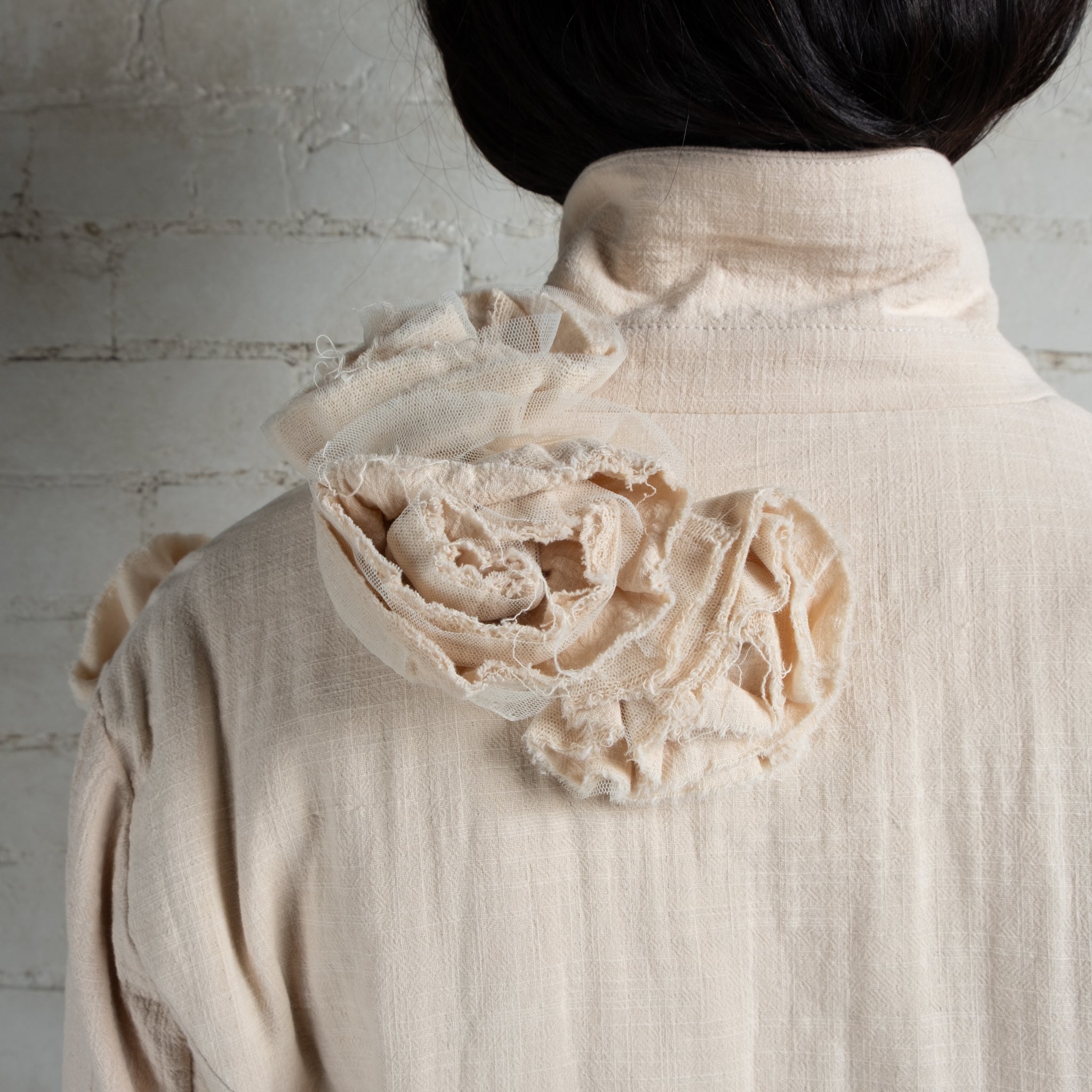Aleksandr Manamis Rosette Cotton Linen Jacket