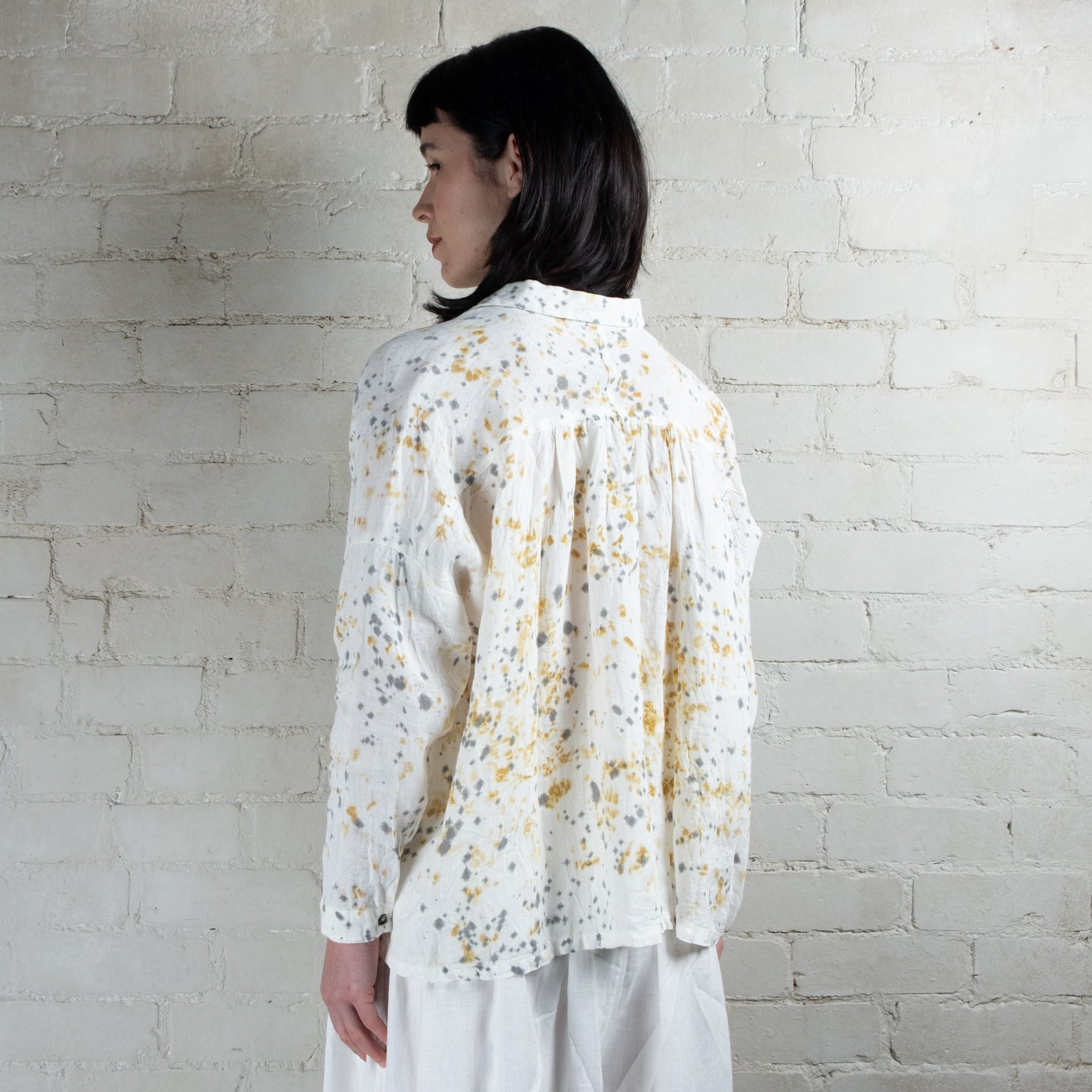 Ichi Antiquités Natural Sumi Pigment Dyed Linen Shirt