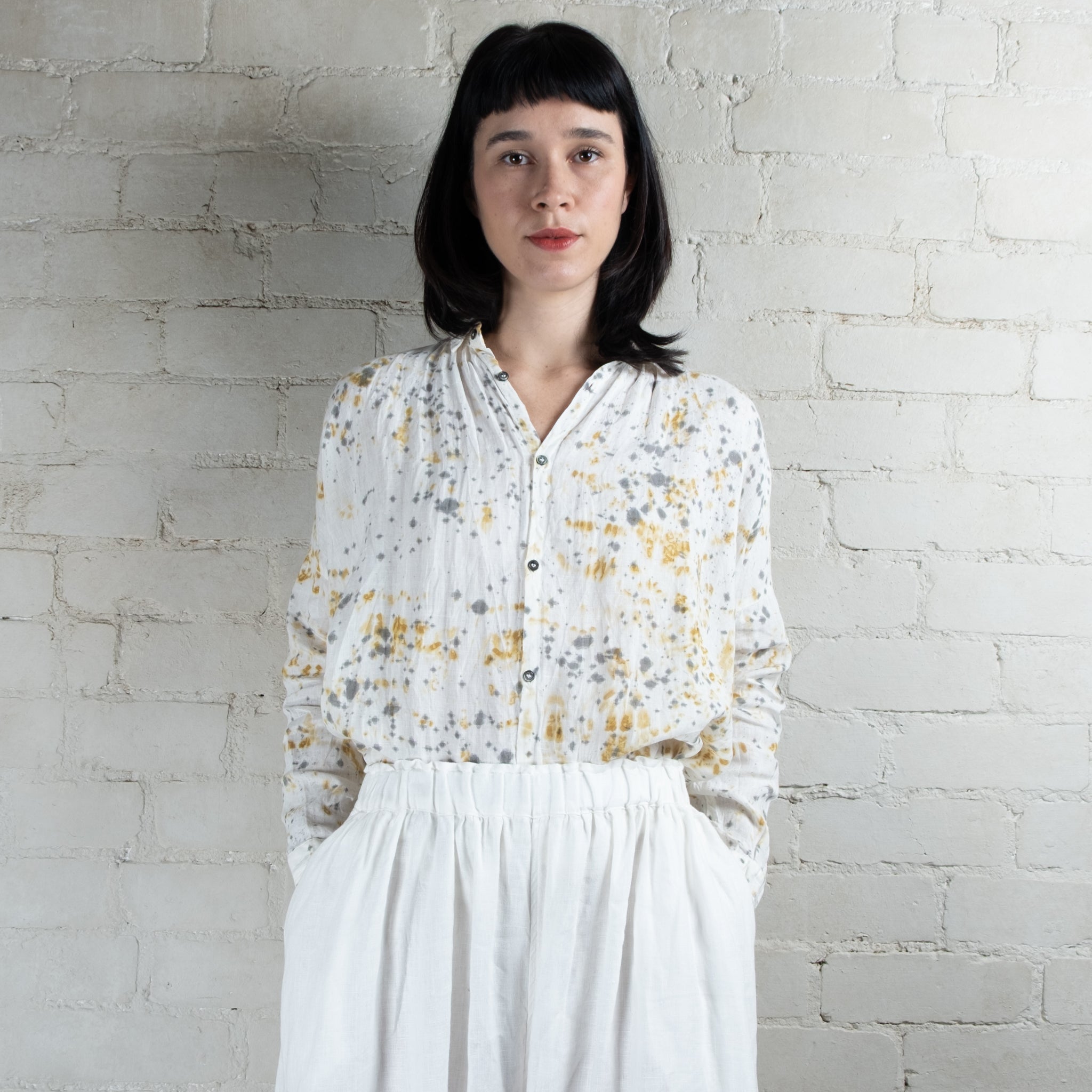 Ichi Antiquités White Linen Balloon Pants