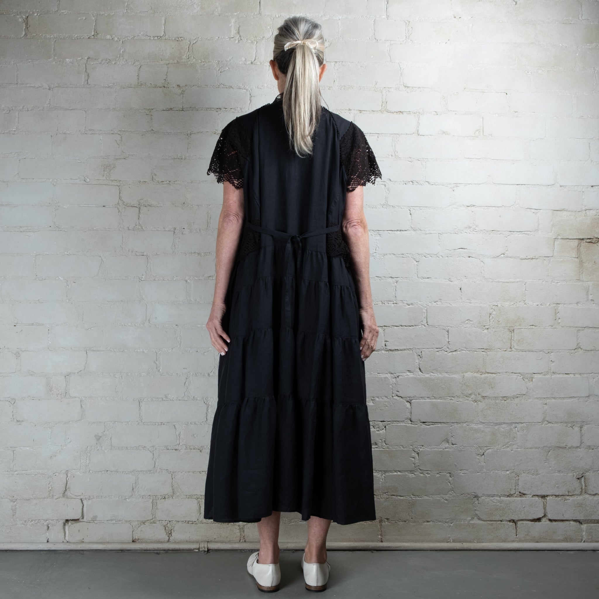 Hallelujah Black #6 Edwardian Lace Trimmed Dress