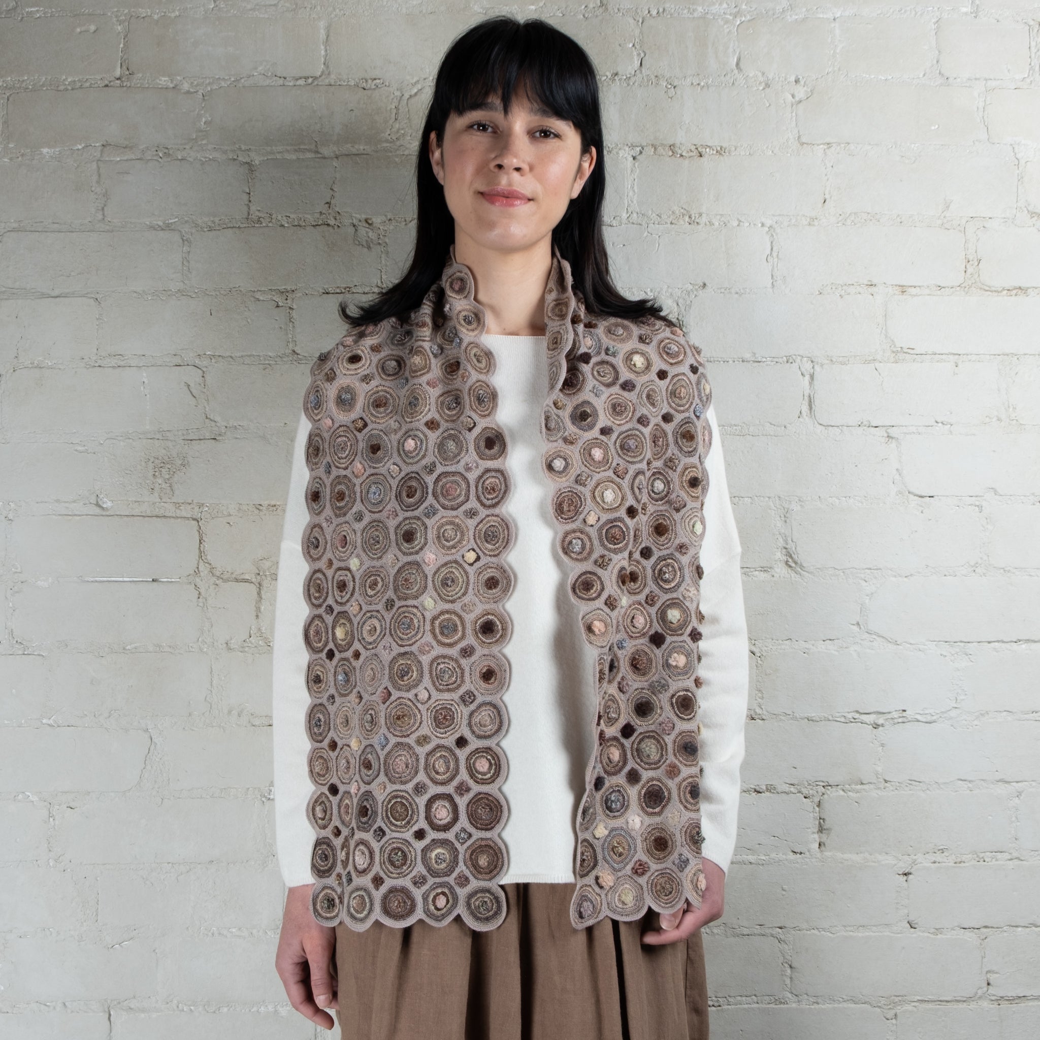 Sophie Digard Hand Crocheted Large Wool Scarf