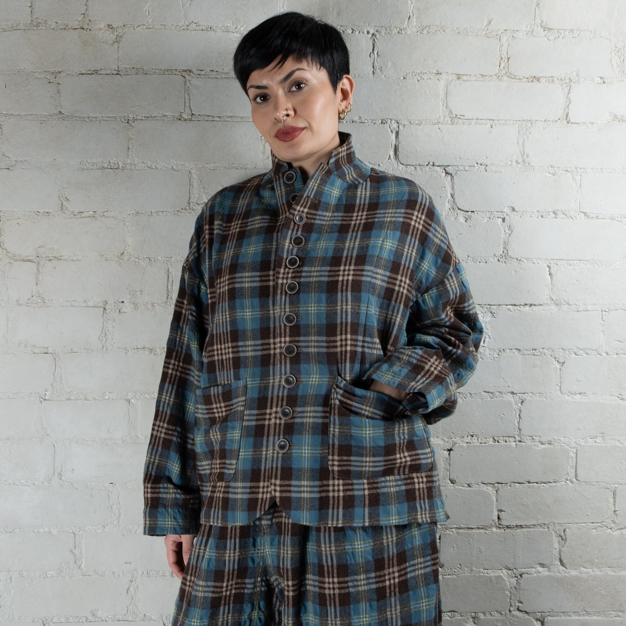 Ichi Antiquités Tartan Wool & Cotton Jacket