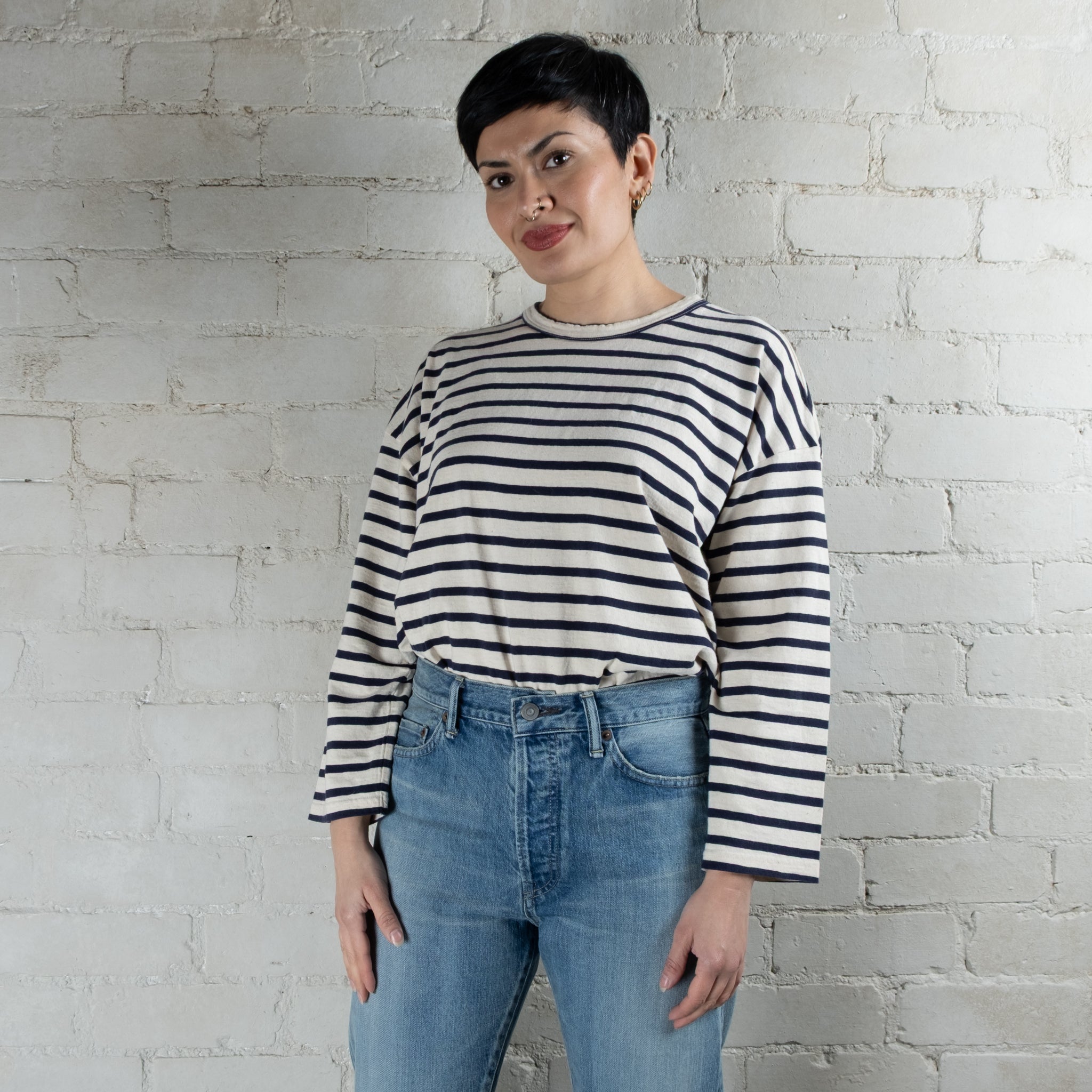 Ichi Antiquités Striped Cotton Pullover