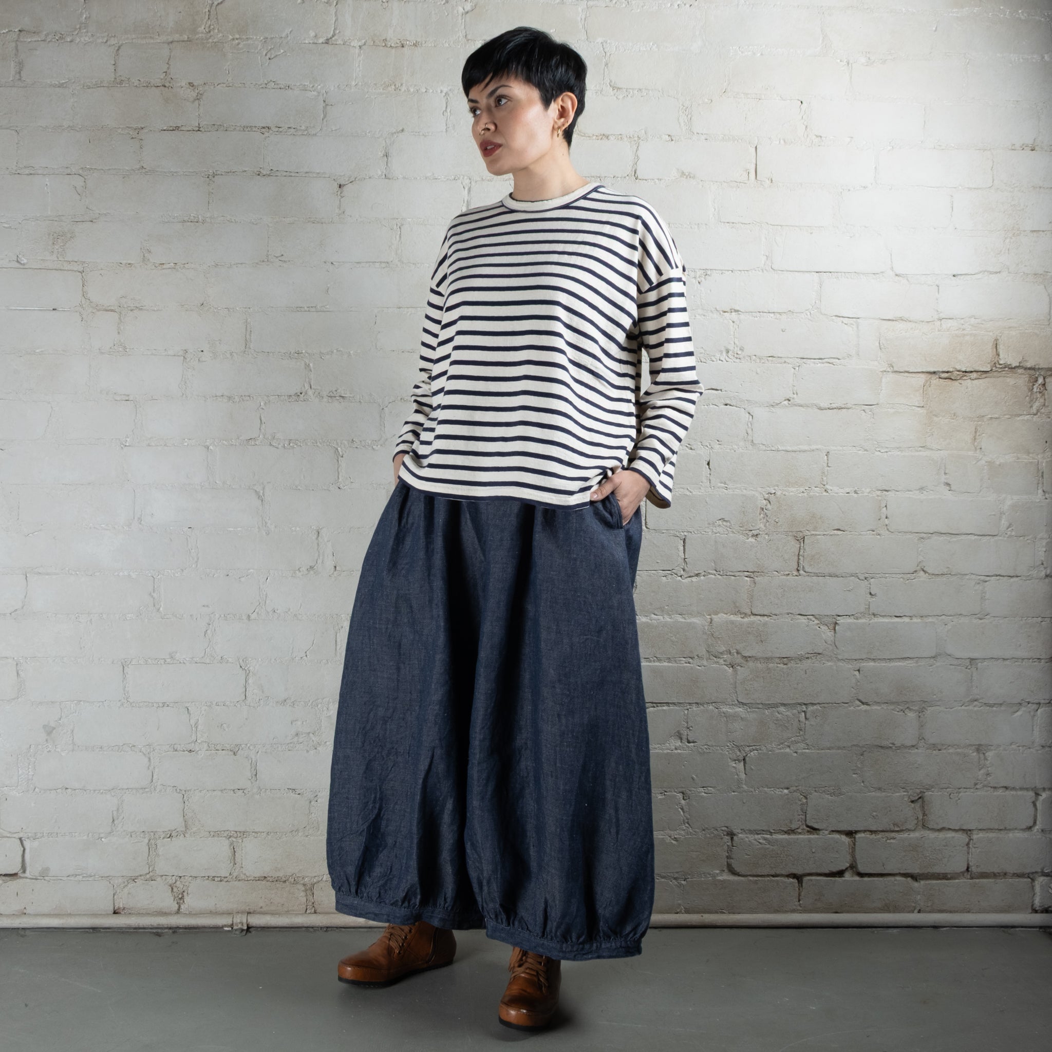 Ichi Antiquités Striped Cotton Pullover