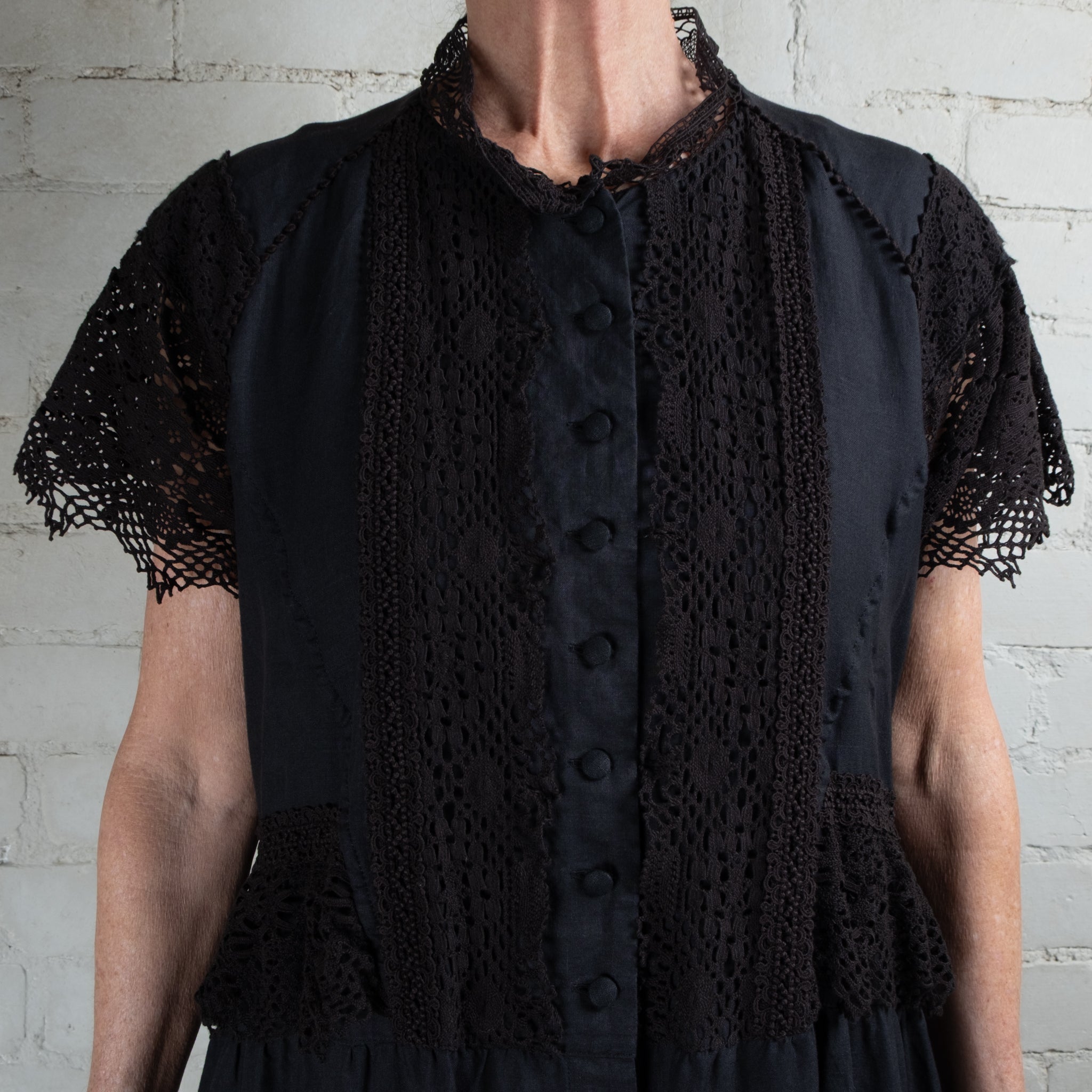 Hallelujah Black #6 Edwardian Lace Trimmed Dress