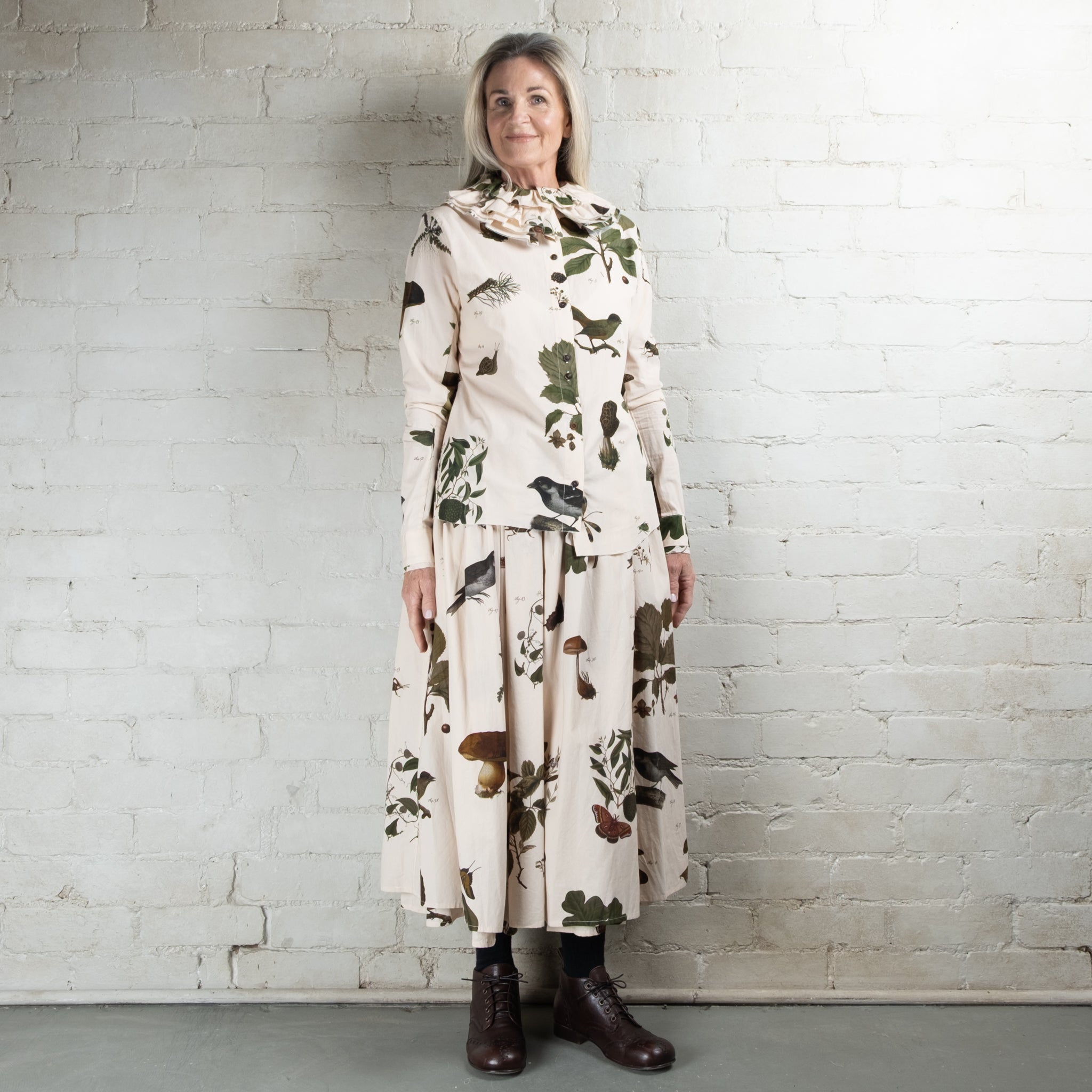 Aleksandr Manamaïs Automne Vert Double Layer Skirt